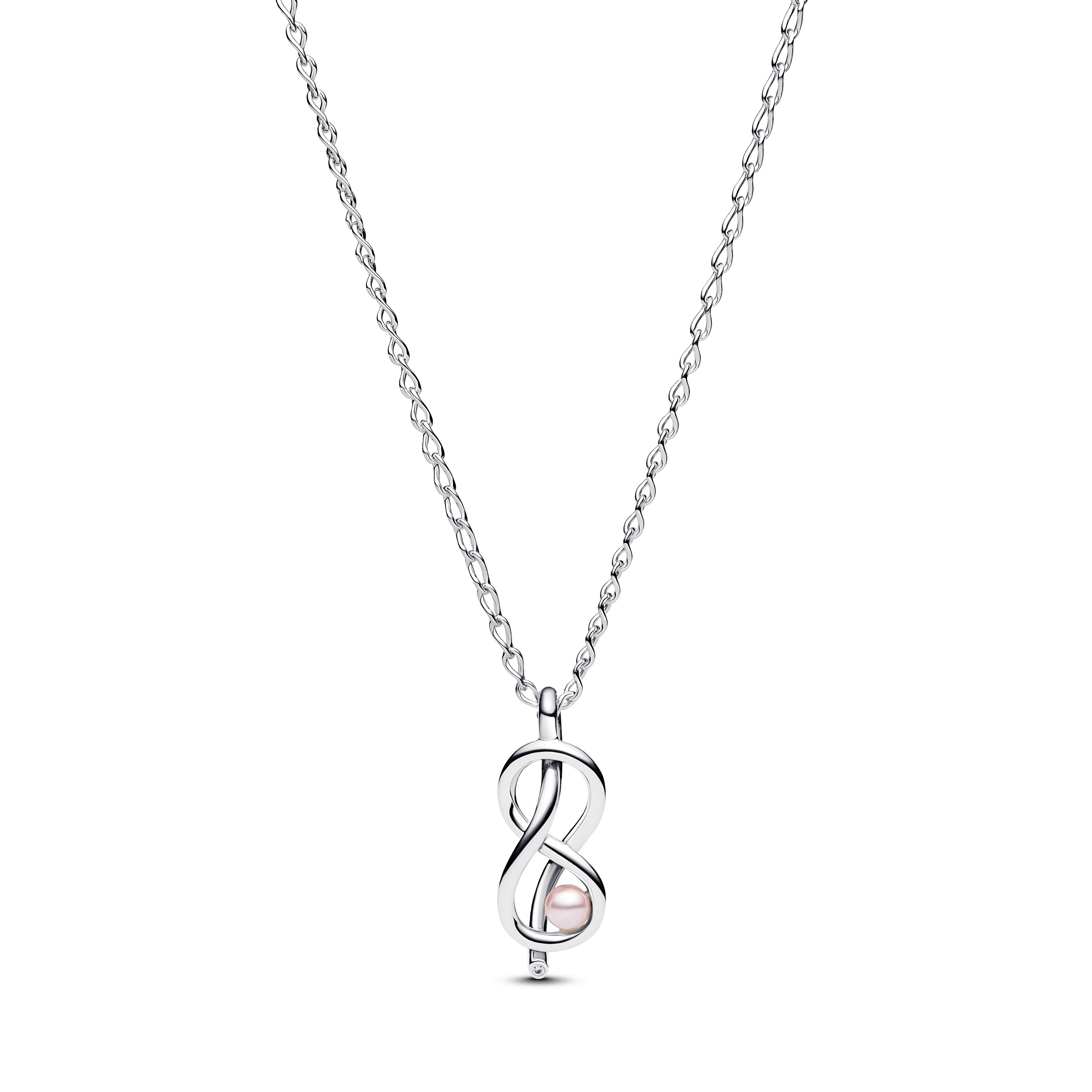 PANDORA Infinity Knot Collier Necklace Cubic Zirconia Pink Necklaces Pendant Necklace Jewelry Gift