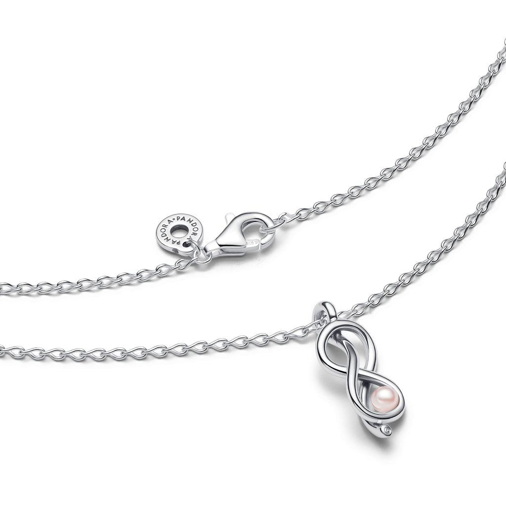PANDORA Infinity Knot Collier Necklace Cubic Zirconia Pink Necklaces Pendant Necklace Jewelry Gift