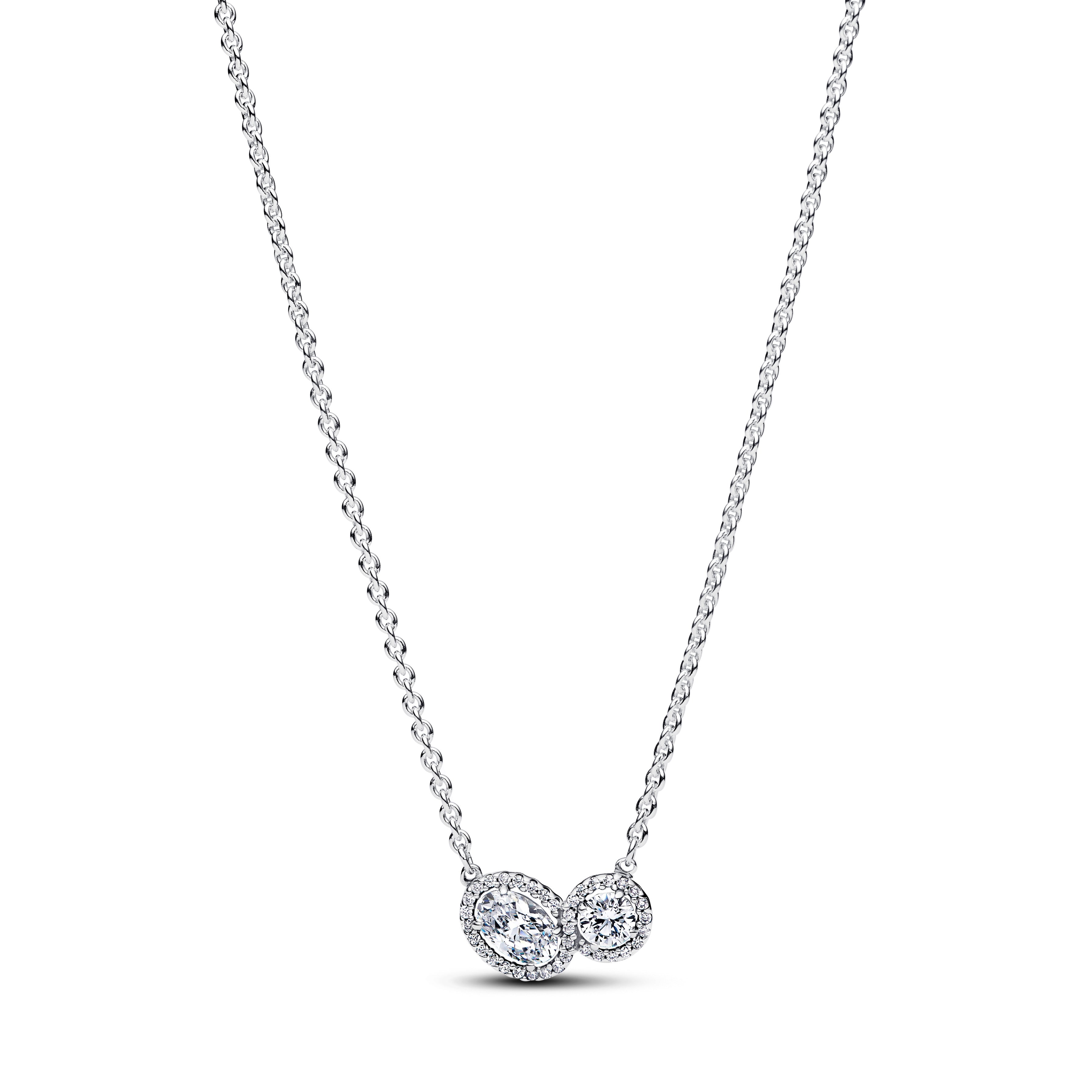 PANDORA Embracing Halo Necklace Cubic Zirconia Weddings Necklaces Pendant Necklace Jewelry Gift