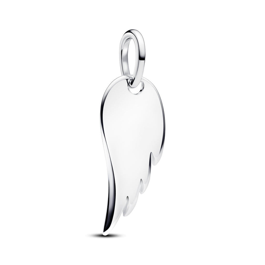 PANDORA Engravable Angel Wing Tag Pendant Sterling Silver Charms Bracelet Charm Jewelry Gift