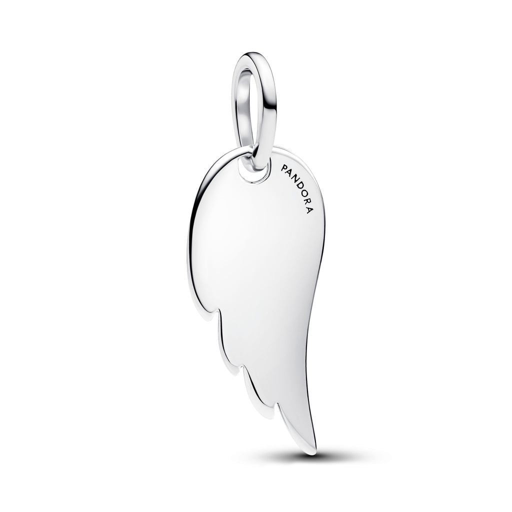 PANDORA Engravable Angel Wing Tag Pendant Sterling Silver Charms Bracelet Charm Jewelry Gift