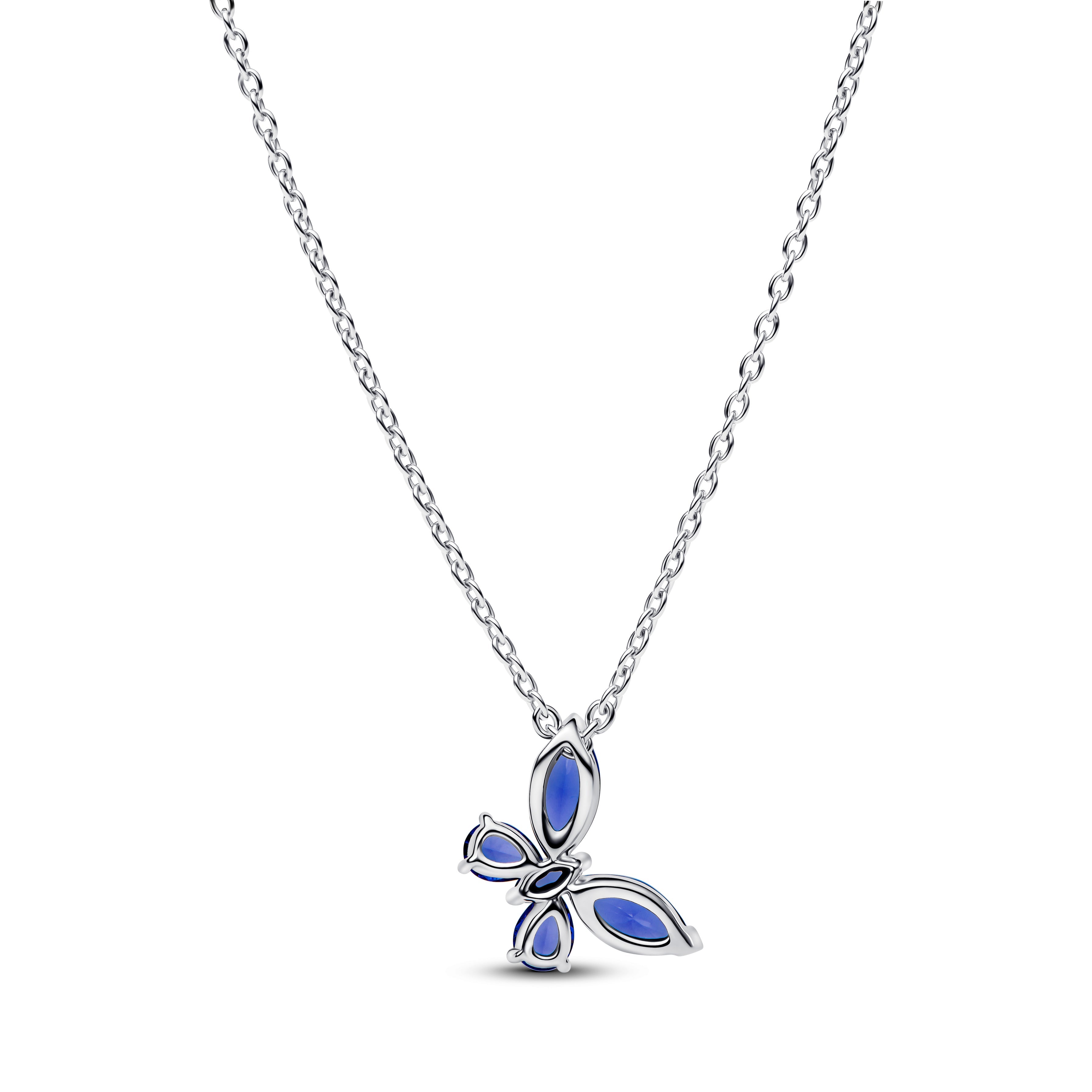 PANDORA Butterfly Pendant Necklace Cubic Zirconia Blue Animals Necklaces Jewelry Gift