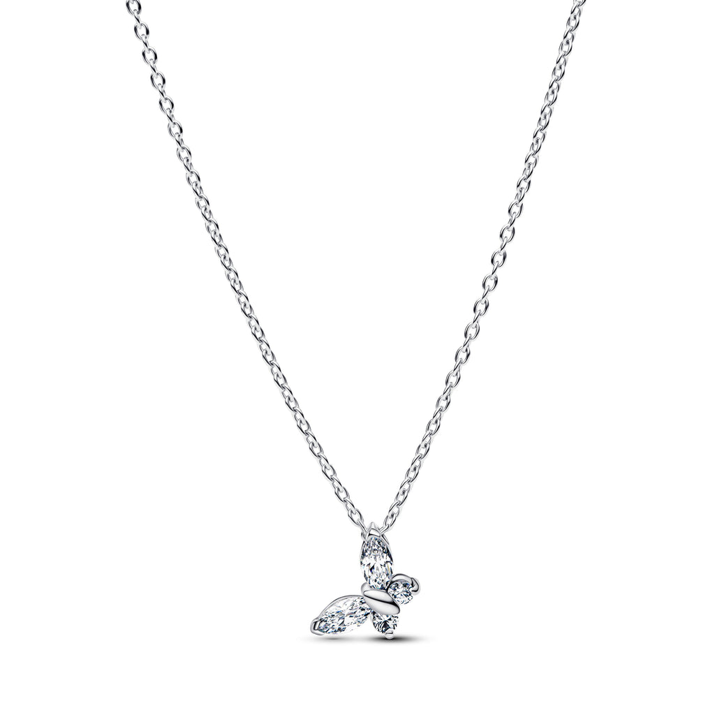 PANDORA Butterfly Pendant Necklace Cubic Zirconia Animals Necklaces Jewelry Gift