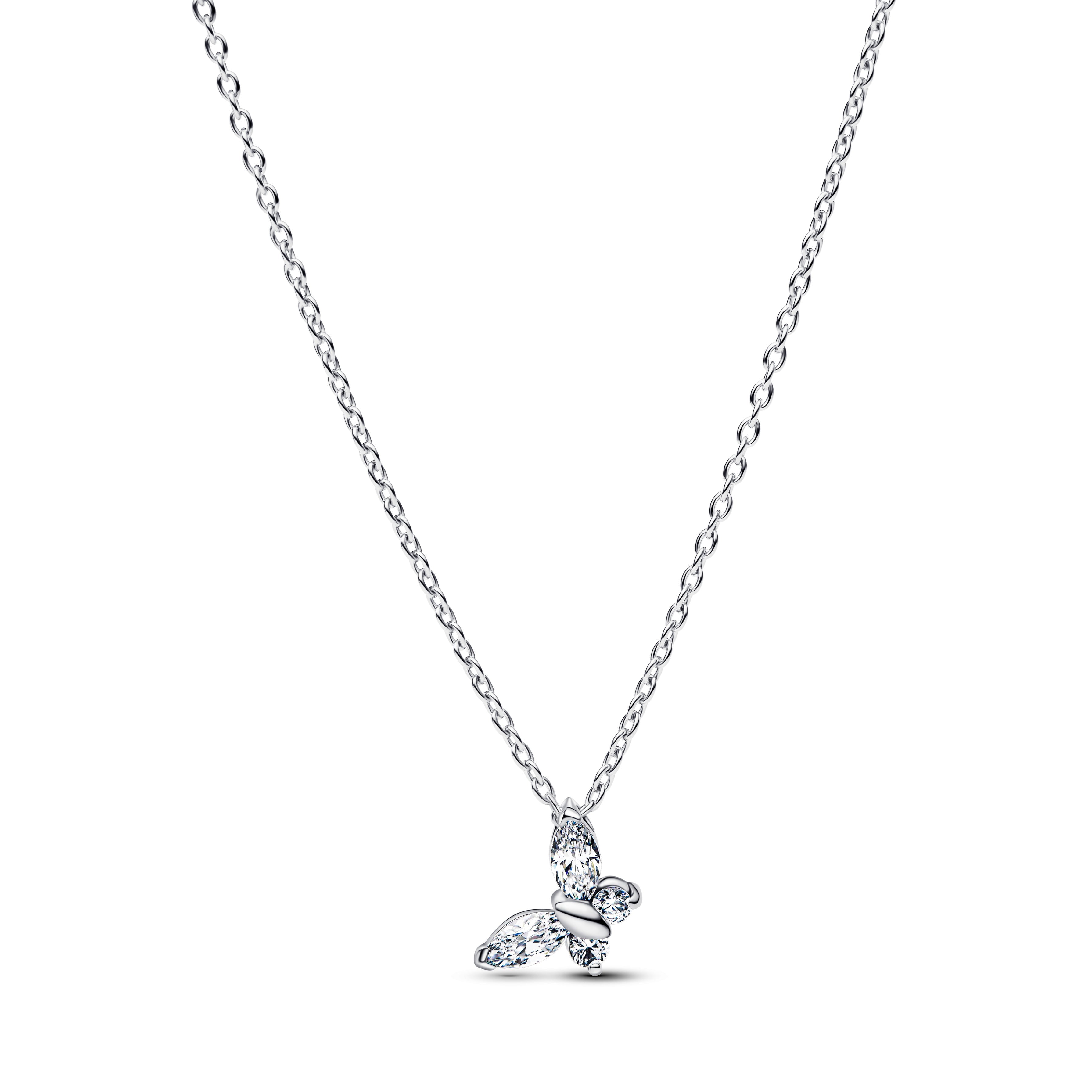PANDORA Butterfly Pendant Necklace Cubic Zirconia Animals Necklaces Jewelry Gift