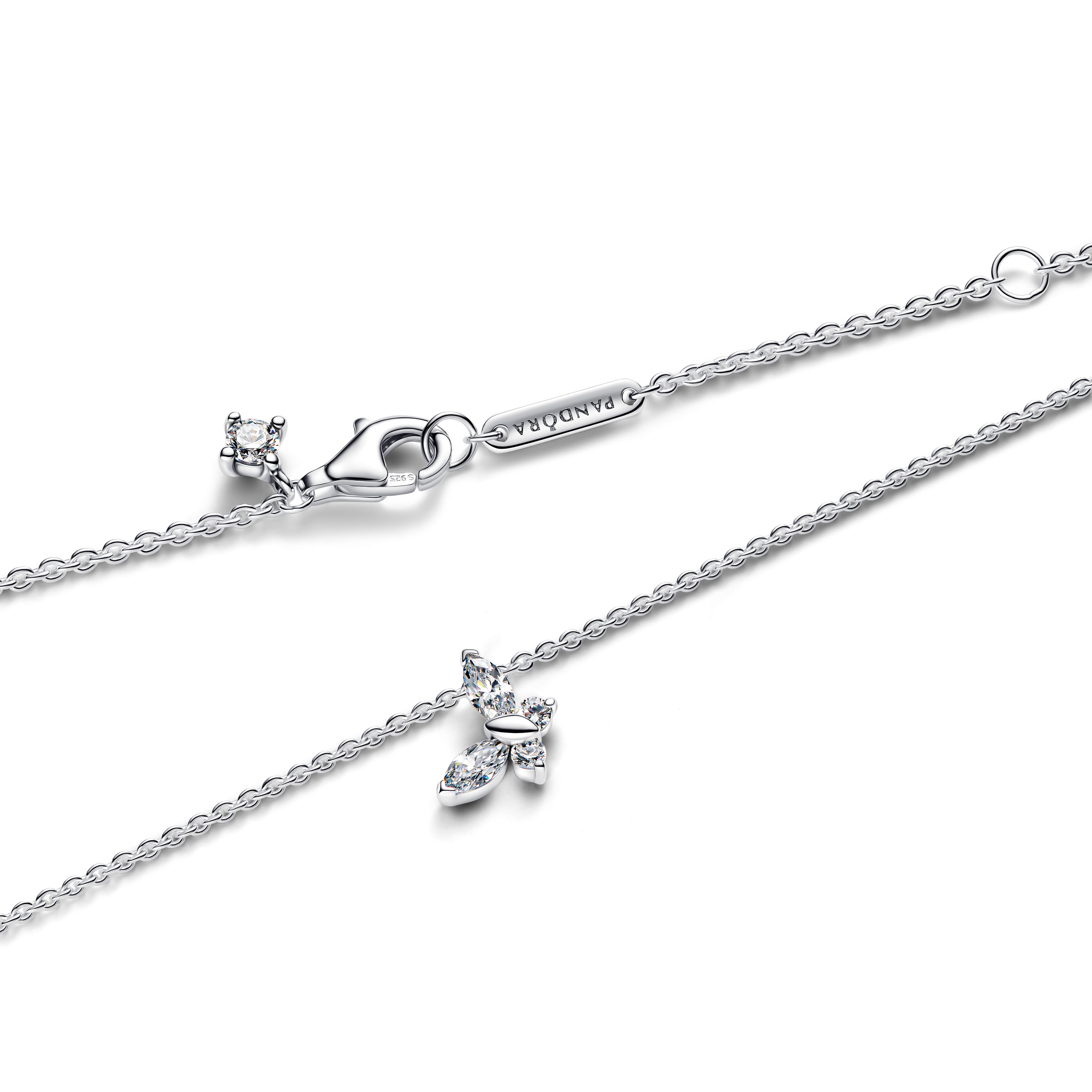 PANDORA Butterfly Pendant Necklace Cubic Zirconia Animals Necklaces Jewelry Gift