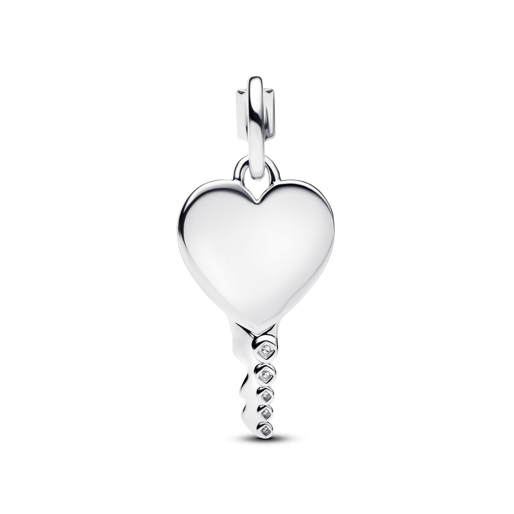 PANDORA Engravable Heart Key Pendant Cubic Zirconia Charms Bracelet Charm Jewelry Gift