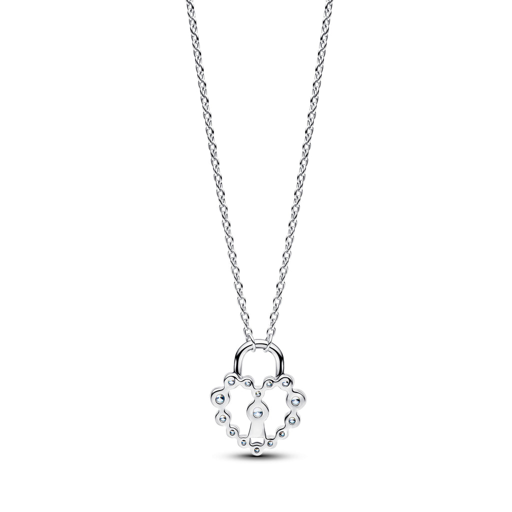 PANDORA Sparkling Heart Padlock Pendant Necklace Cubic Zirconia Necklaces Jewelry Gift