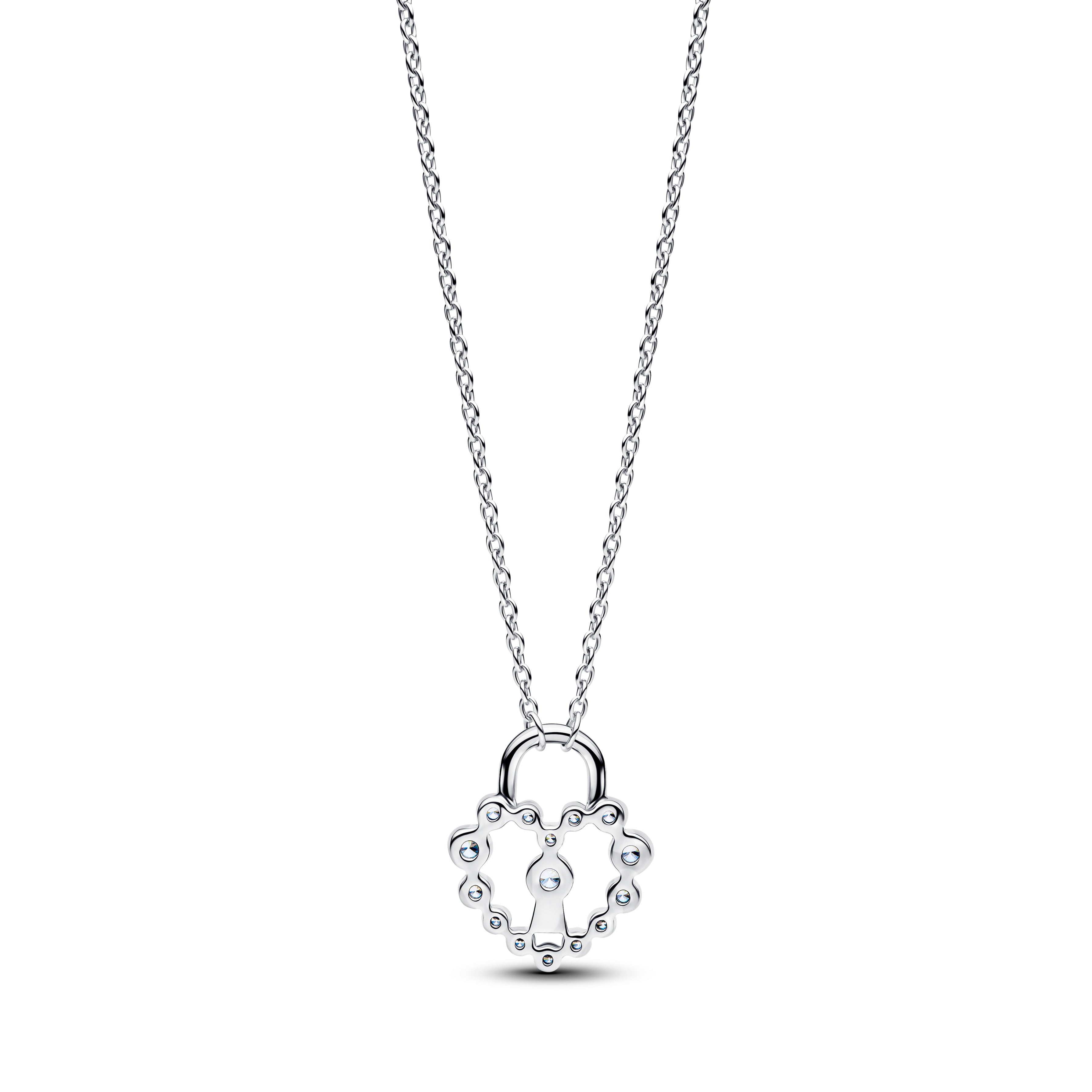 PANDORA Sparkling Heart Padlock Pendant Necklace Cubic Zirconia Necklaces Jewelry Gift