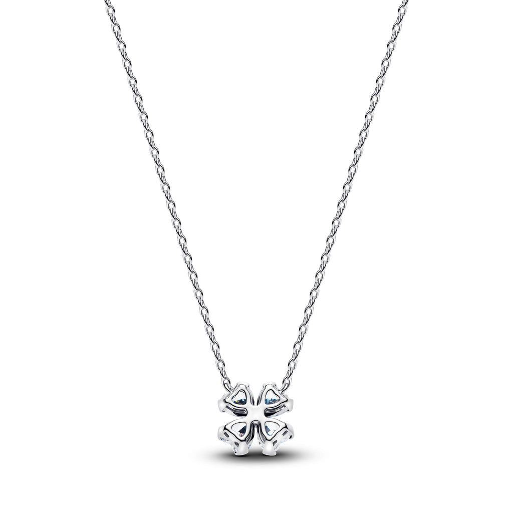 PANDORA Sparkling Lucky Clover Pendant Necklace Cubic Zirconia Four Leaf Clover Necklaces Jewelry Gift