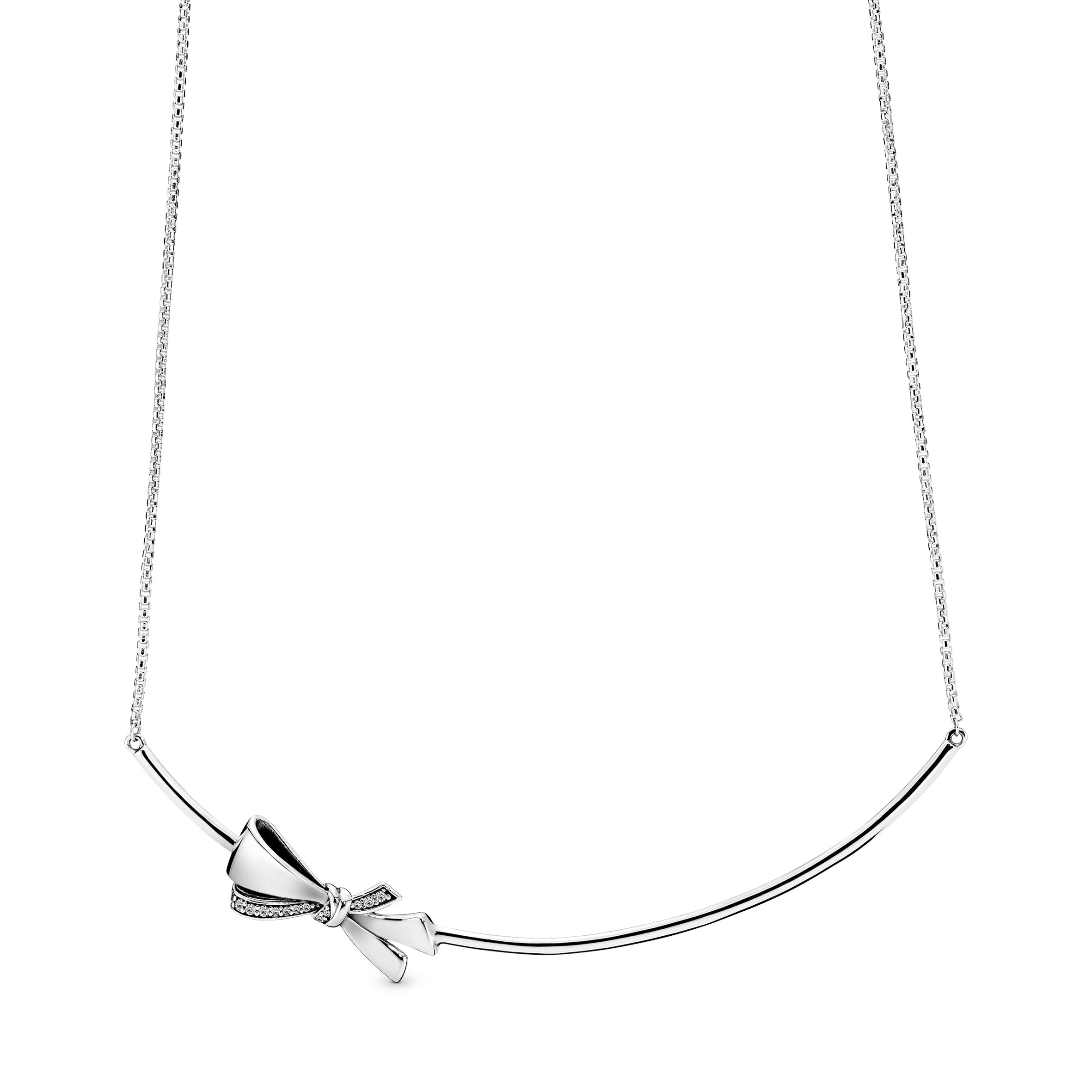 PANDORA Sparkling Bow Necklace Cubic Zirconia Necklaces And Pendants Pendant Necklace Jewelry Gift