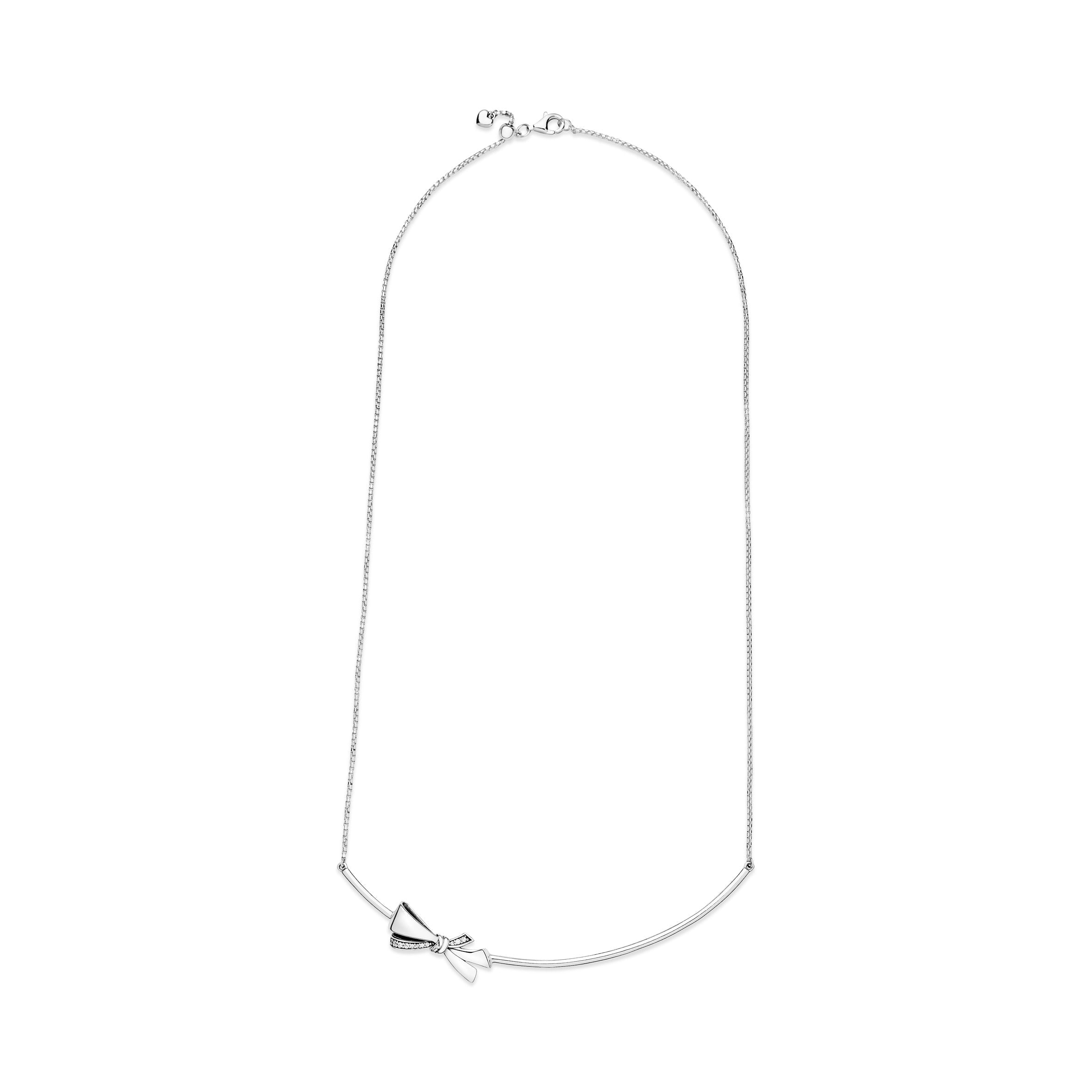 PANDORA Sparkling Bow Necklace Cubic Zirconia Necklaces And Pendants Pendant Necklace Jewelry Gift