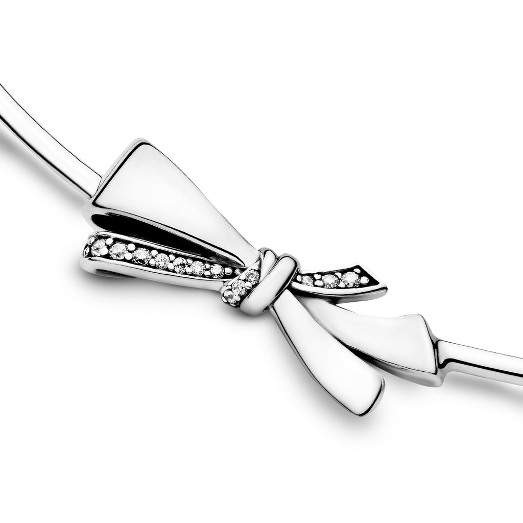 PANDORA Sparkling Bow Necklace Cubic Zirconia Necklaces And Pendants Pendant Necklace Jewelry Gift
