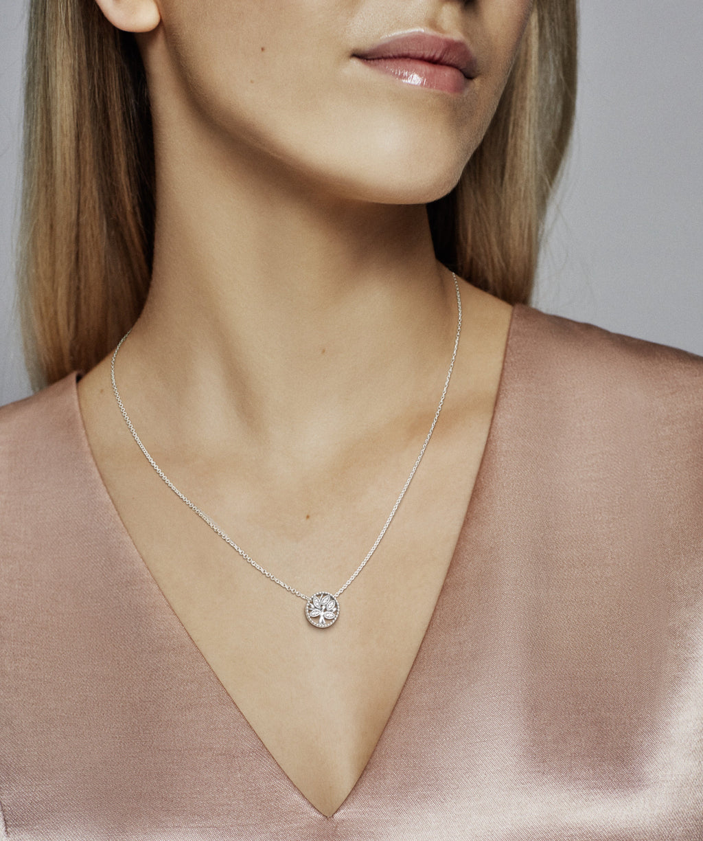 PANDORA Sparkling Family Tree Necklace Cubic Zirconia Silver Family And Friends Necklaces And Pendants Pendant Necklace Jewelry Gift