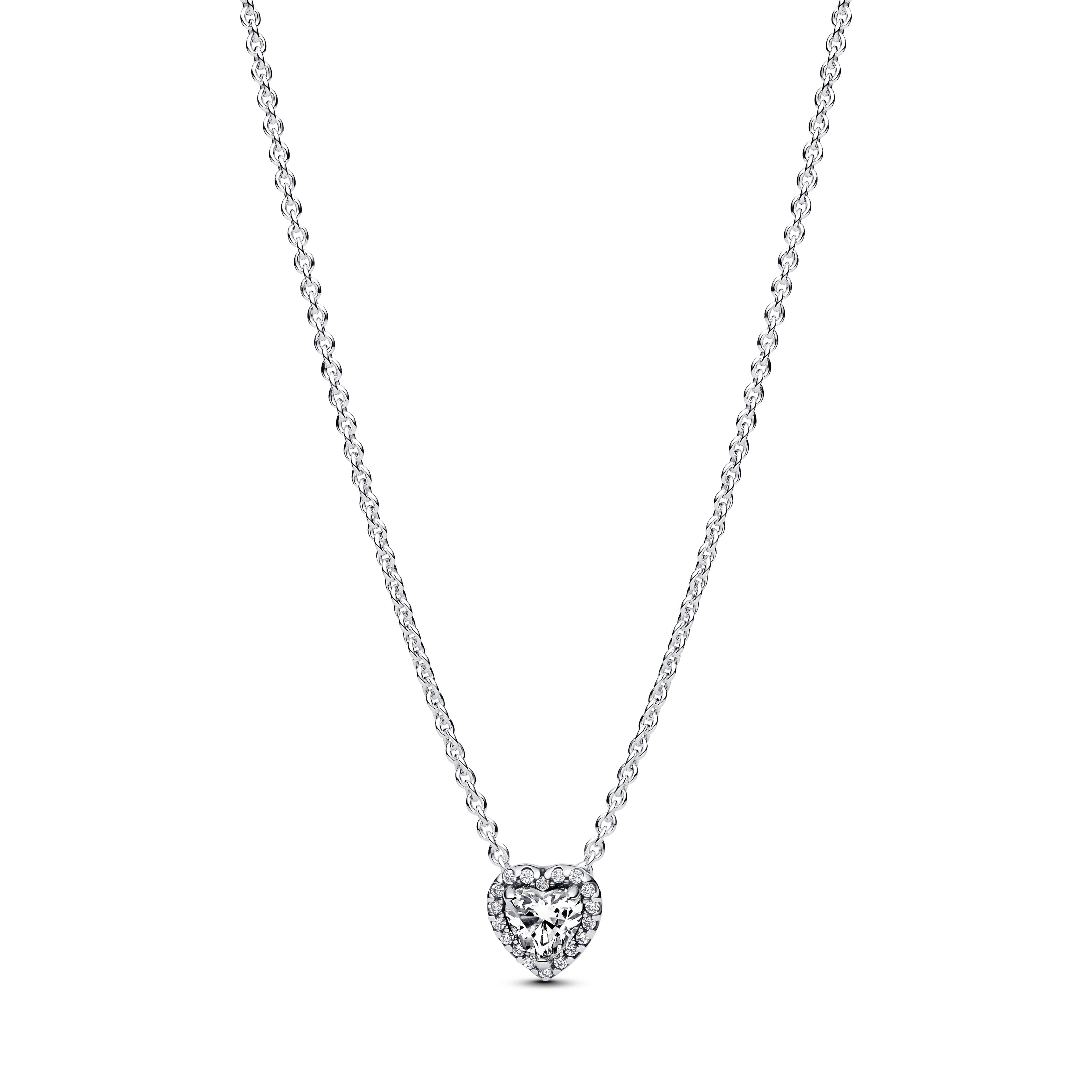 PANDORA Elevated Heart Necklace Cubic Zirconia Necklaces Pendant Necklace Jewelry Gift