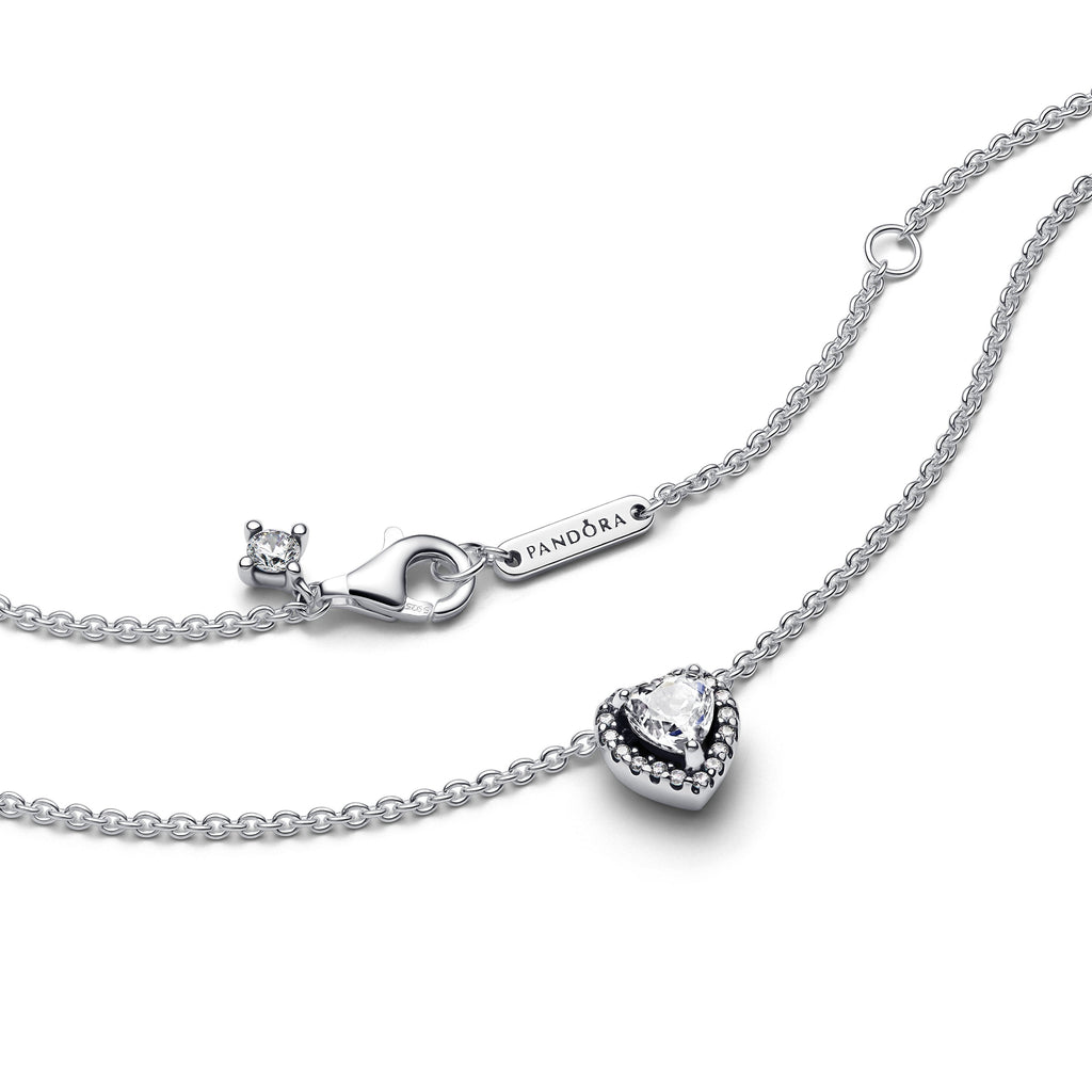 PANDORA Elevated Heart Necklace Cubic Zirconia Necklaces Pendant Necklace Jewelry Gift