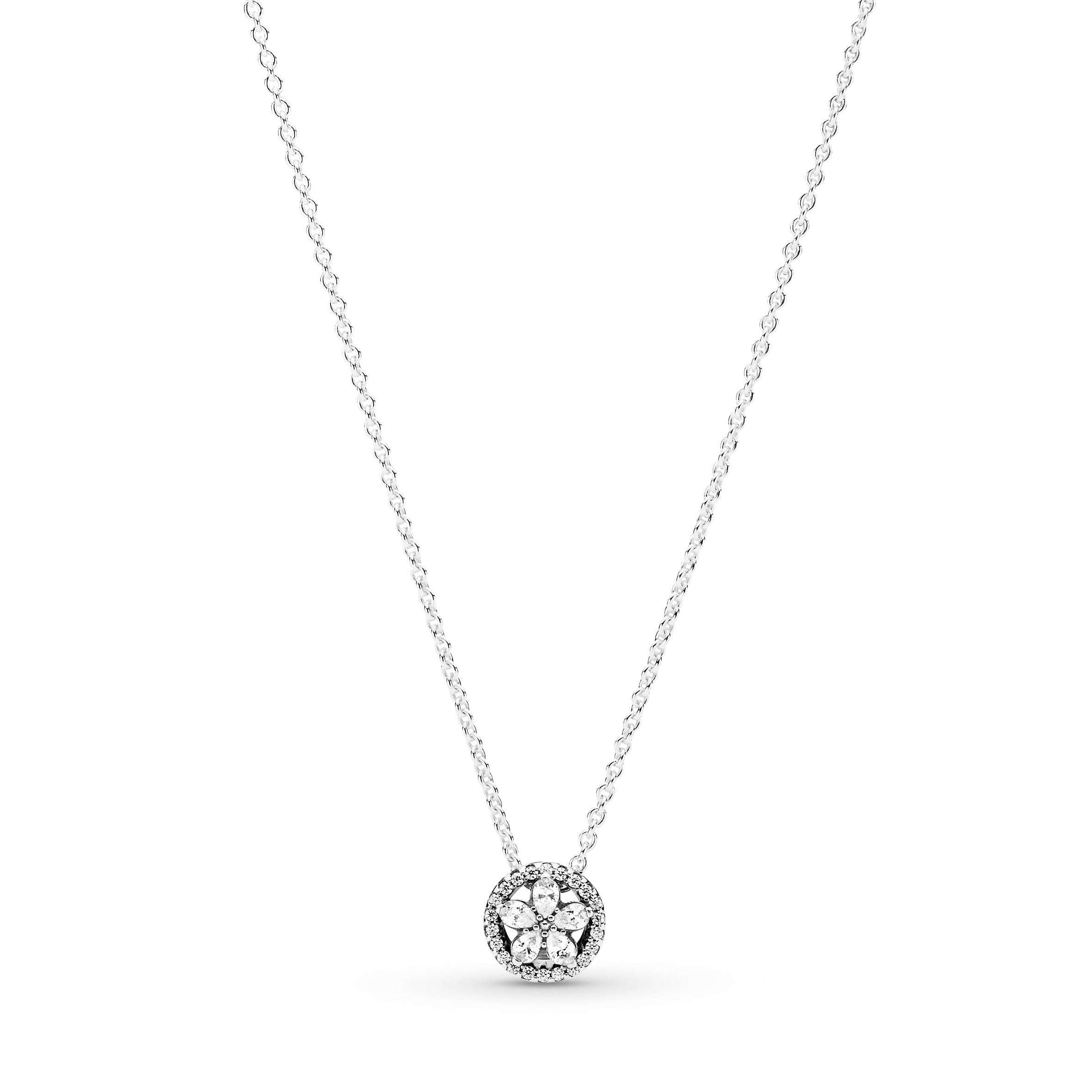 PANDORA Sparkling Snowflake Collier Necklace Cubic Zirconia Silver Nature Necklaces And Pendants Pendant Necklace Jewelry Gift