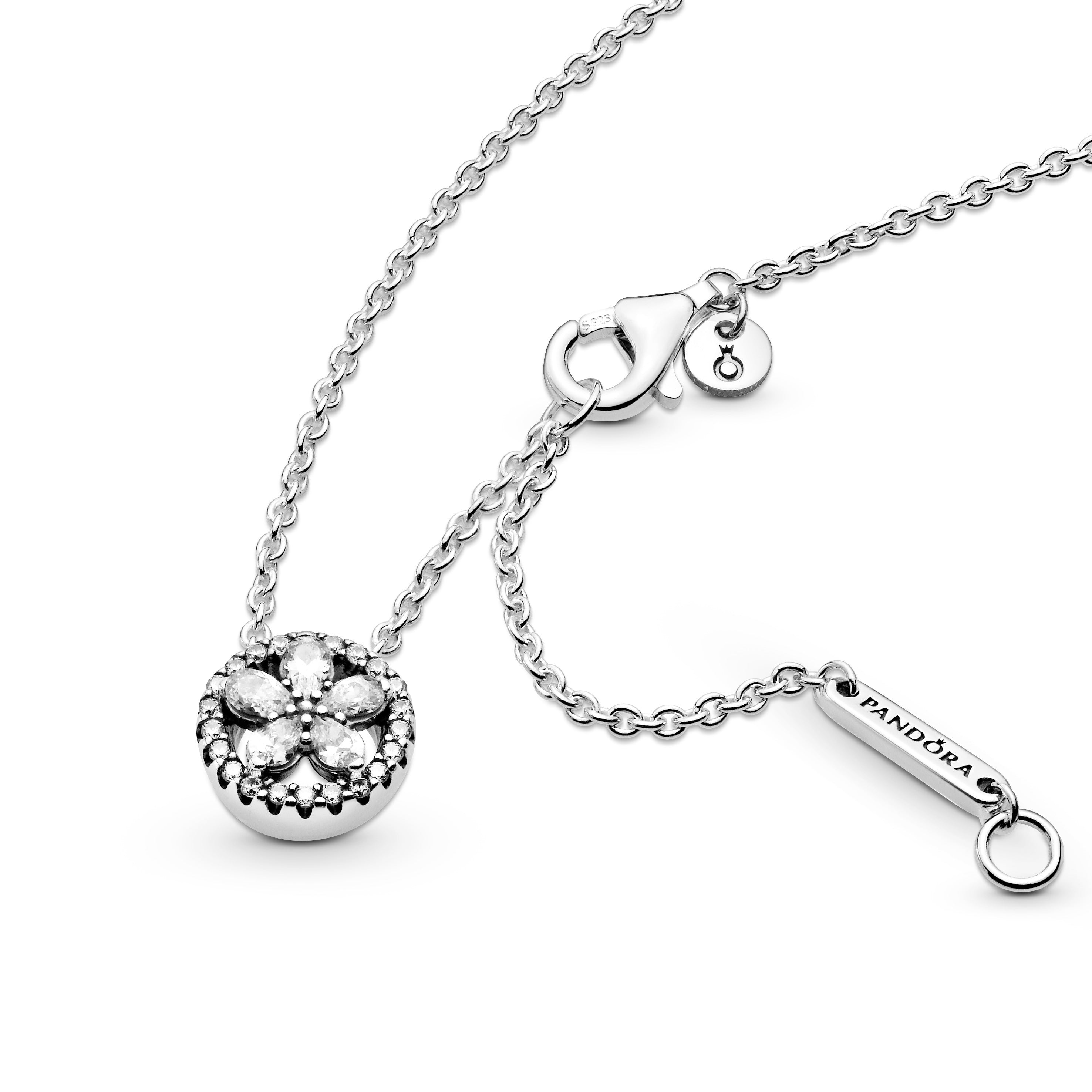 PANDORA Sparkling Snowflake Collier Necklace Cubic Zirconia Silver Nature Necklaces And Pendants Pendant Necklace Jewelry Gift