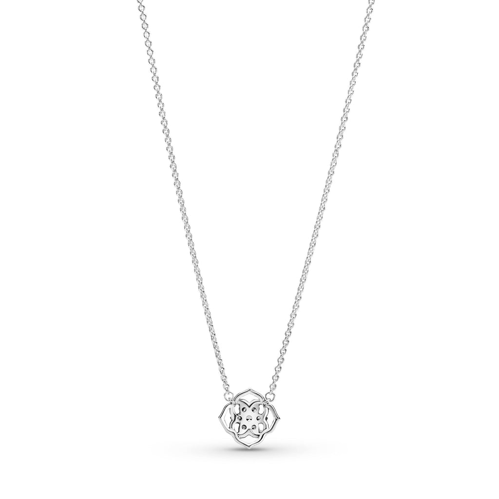 PANDORA Rose Petals Collier Necklace Cubic Zirconia Floral Necklaces And Pendants Pendant Necklace Jewelry Gift