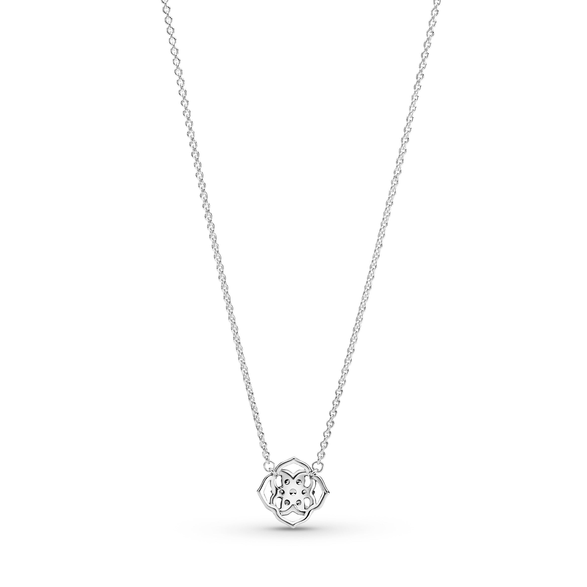 PANDORA Rose Petals Collier Necklace Cubic Zirconia Floral Necklaces And Pendants Pendant Necklace Jewelry Gift