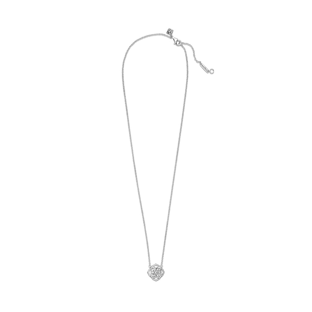 PANDORA Rose Petals Collier Necklace Cubic Zirconia Floral Necklaces And Pendants Pendant Necklace Jewelry Gift