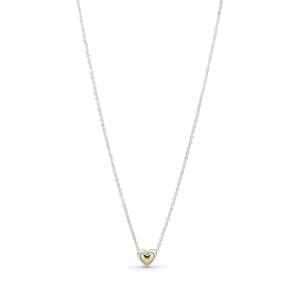 PANDORA Domed Golden Heart Collier Necklace 14K Gold Necklaces And Pendants Pendant Necklace Jewelry Gift