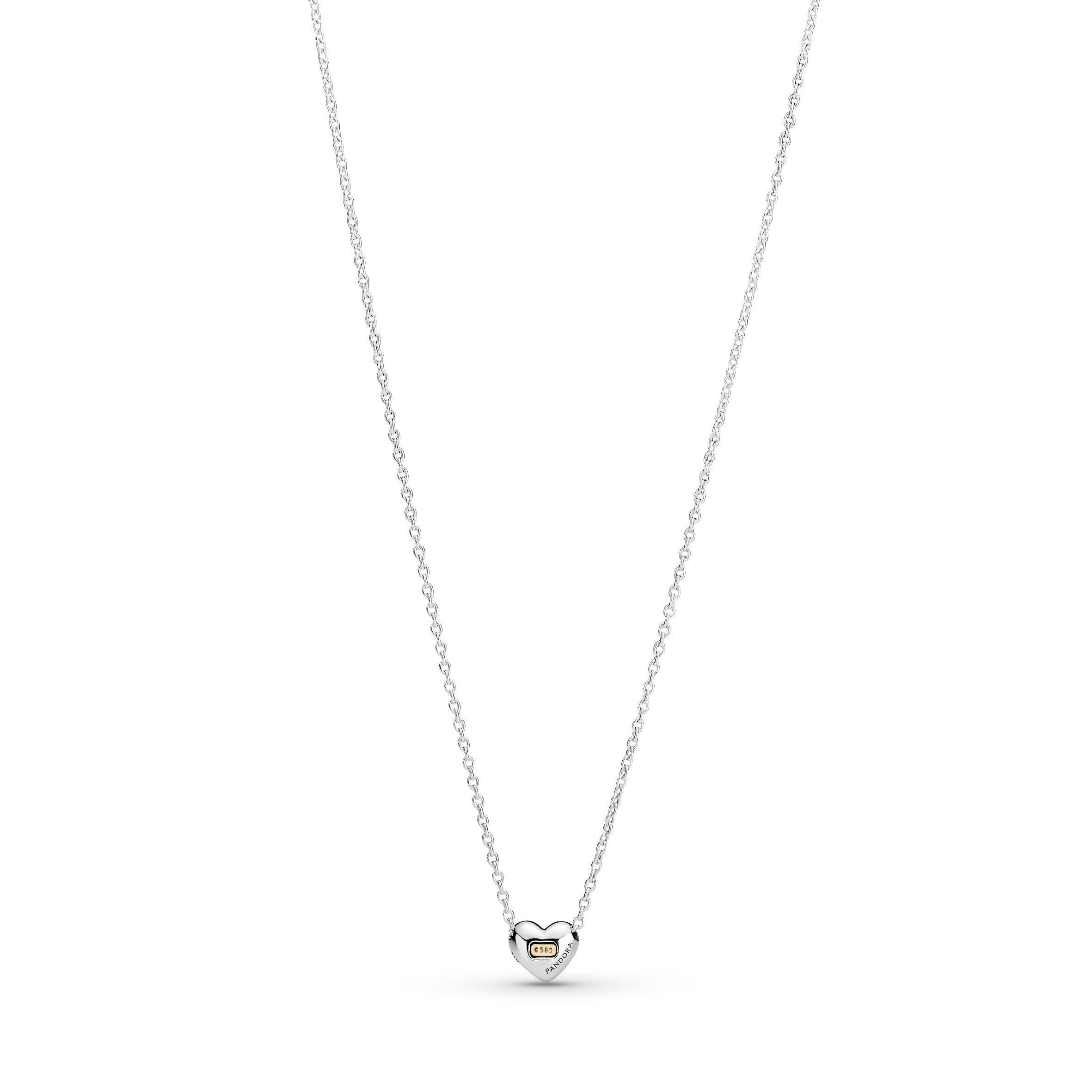 PANDORA Domed Golden Heart Collier Necklace 14K Gold Necklaces And Pendants Pendant Necklace Jewelry Gift