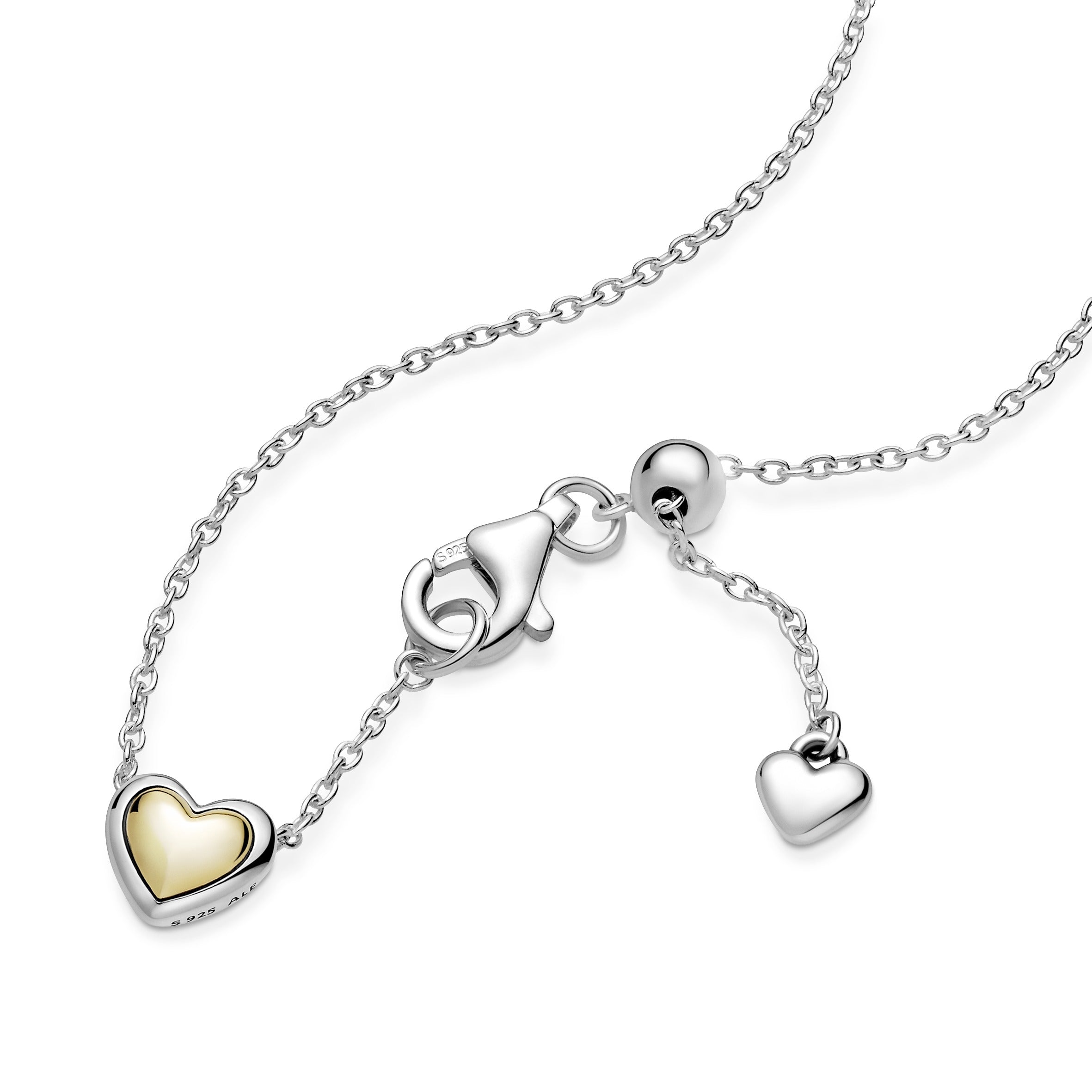 PANDORA Domed Golden Heart Collier Necklace 14K Gold Necklaces And Pendants Pendant Necklace Jewelry Gift
