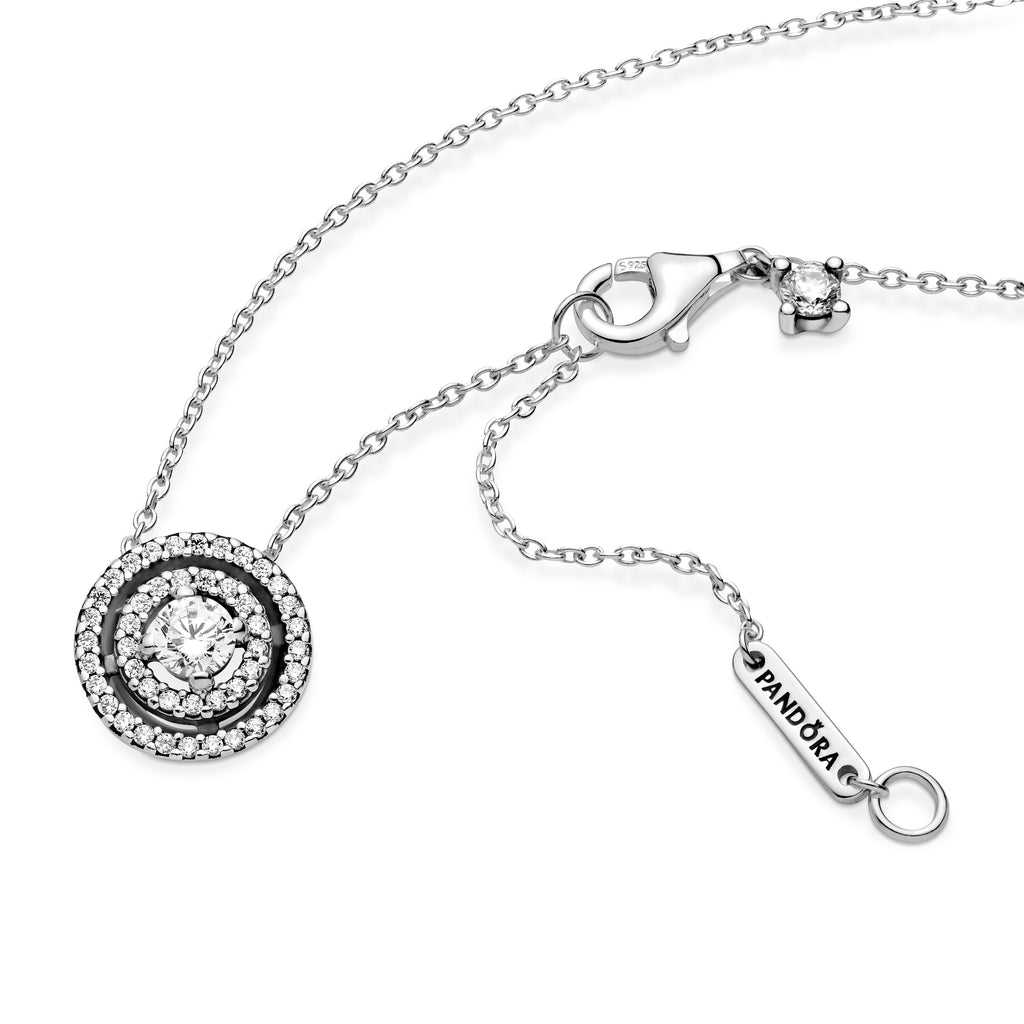 PANDORA Sparkling Double Halo Collier Necklace Sterling Silver Weddings Necklaces And Pendants Pendant Necklace Jewelry Gift