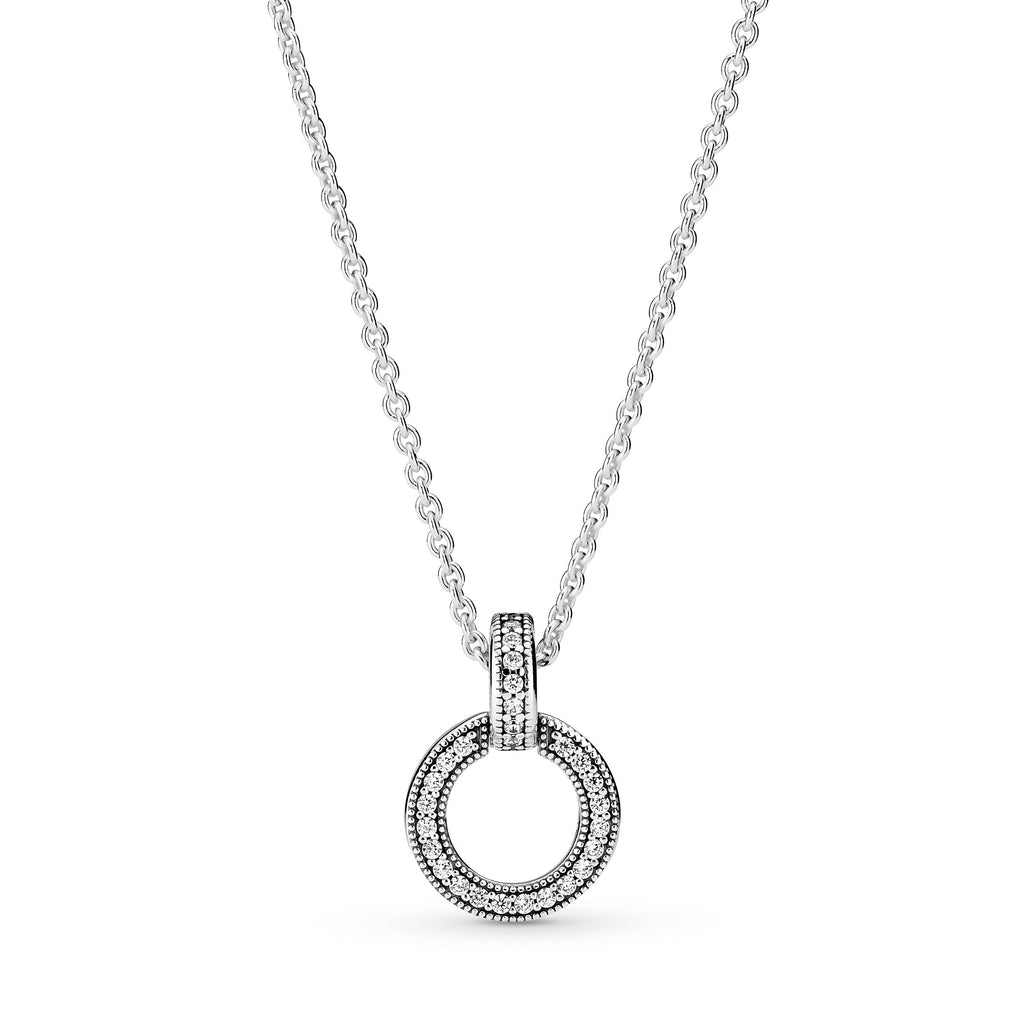 PANDORA Double Circle Pendant And Necklace Cubic Zirconia Necklaces And Pendants Pendant Necklace Jewelry Gift