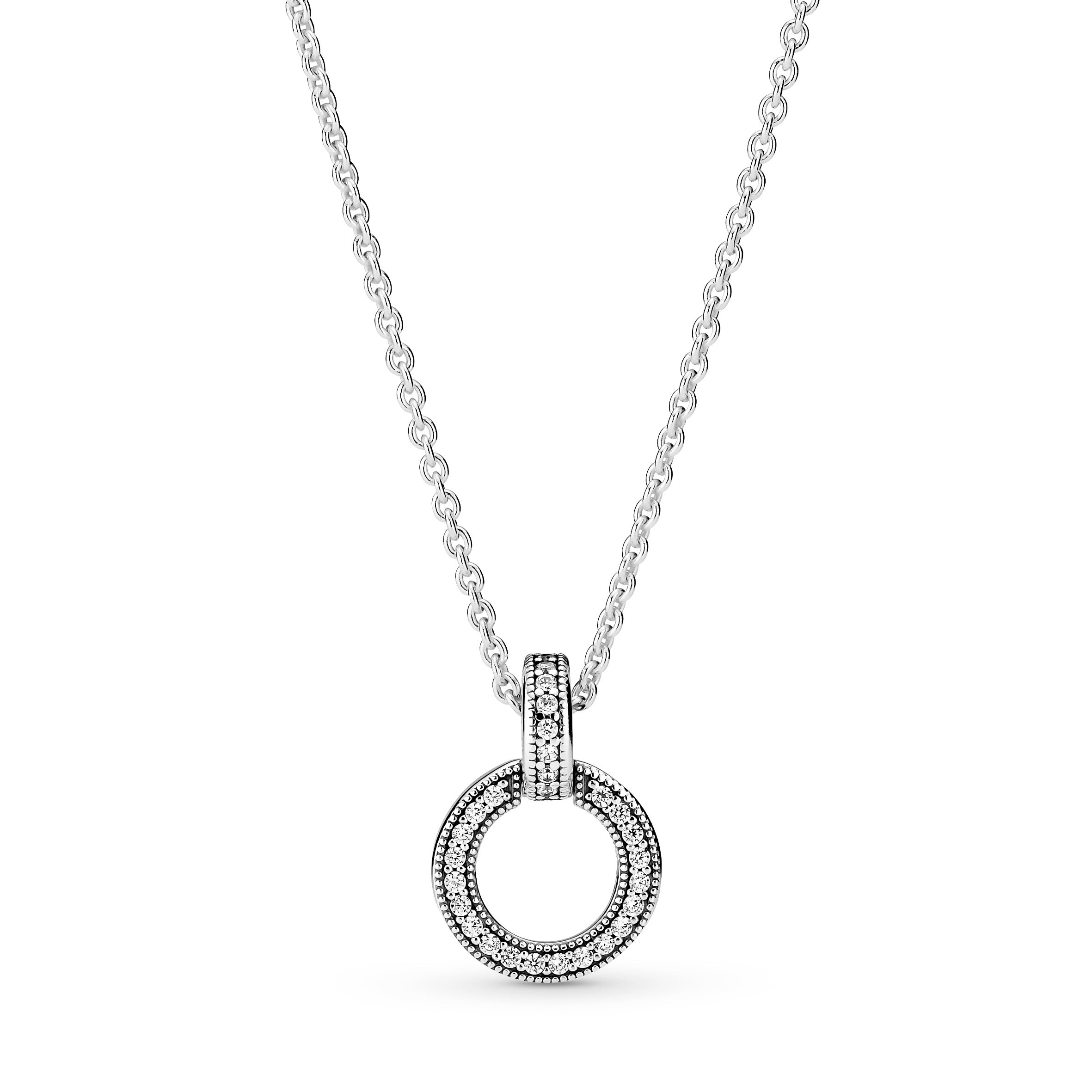 PANDORA Double Circle Pendant And Necklace Cubic Zirconia Necklaces And Pendants Pendant Necklace Jewelry Gift
