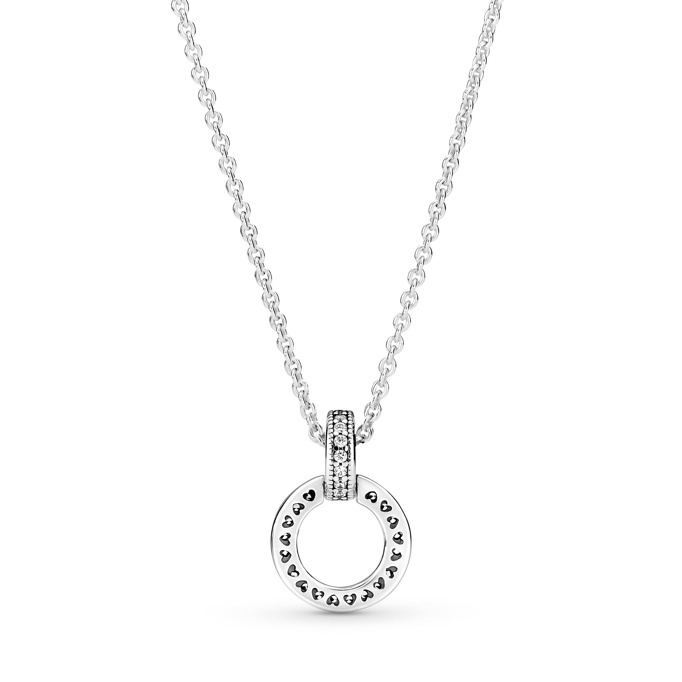 PANDORA Double Circle Pendant And Necklace Cubic Zirconia Necklaces And Pendants Pendant Necklace Jewelry Gift