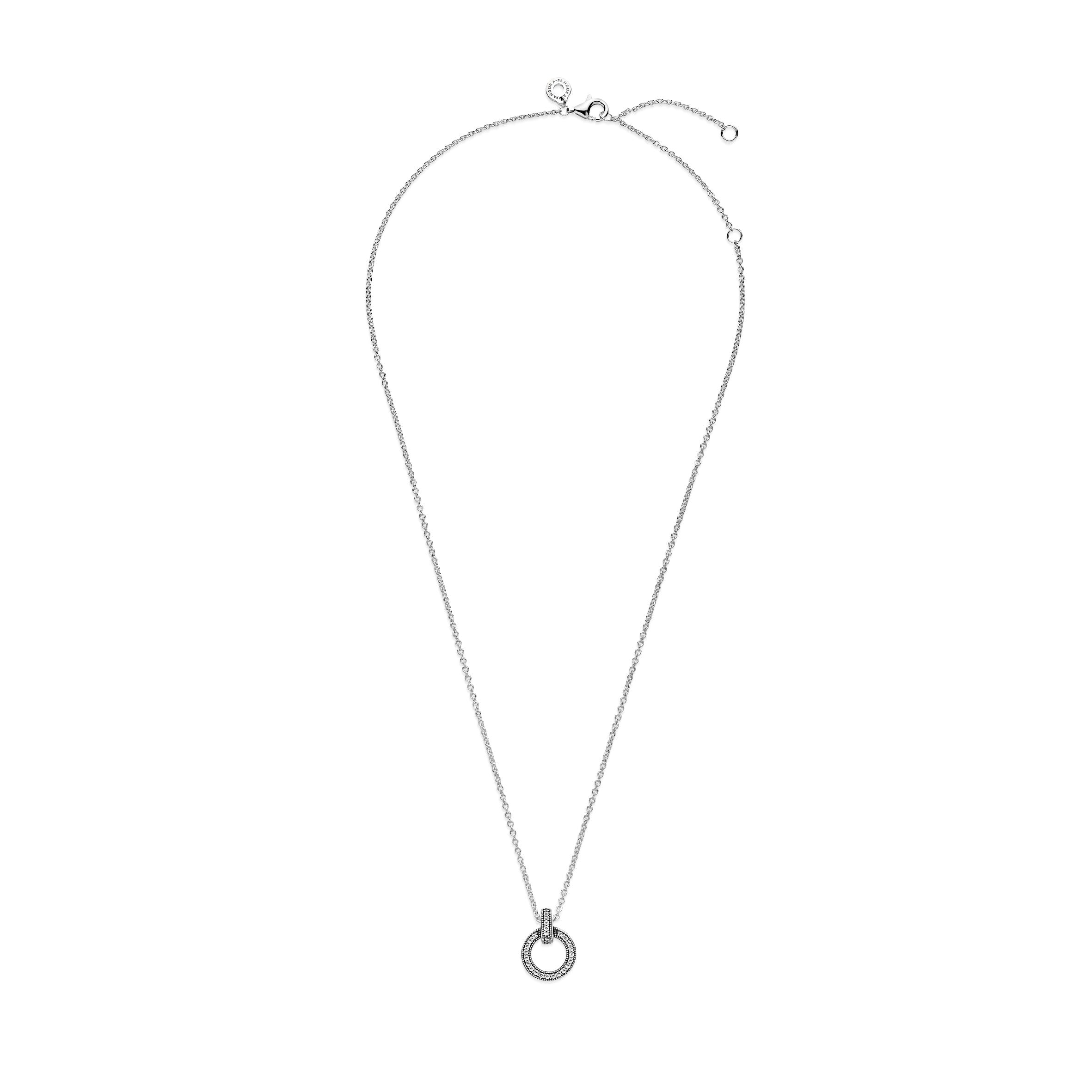 PANDORA Double Circle Pendant And Necklace Cubic Zirconia Necklaces And Pendants Pendant Necklace Jewelry Gift