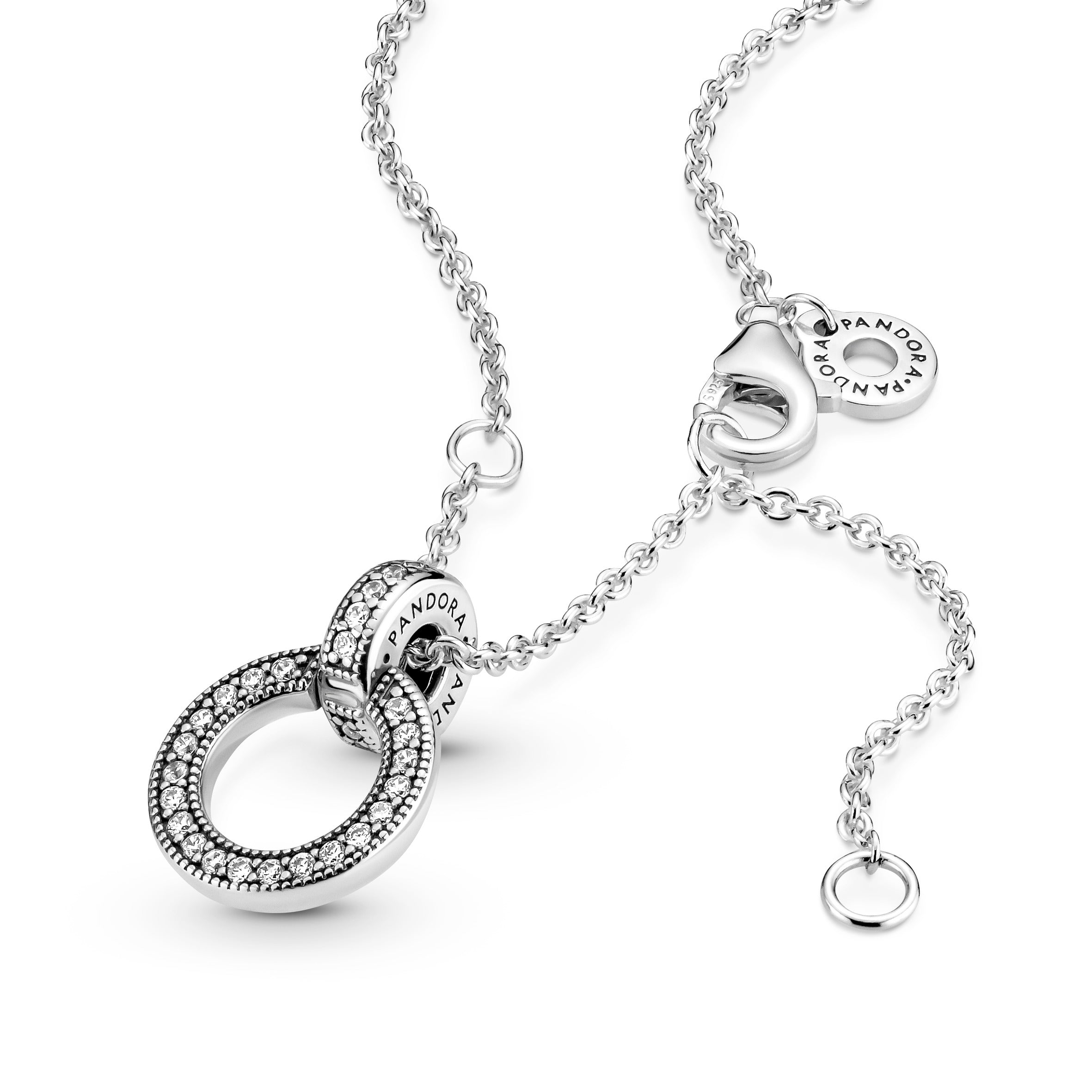 PANDORA Double Circle Pendant And Necklace Cubic Zirconia Necklaces And Pendants Pendant Necklace Jewelry Gift