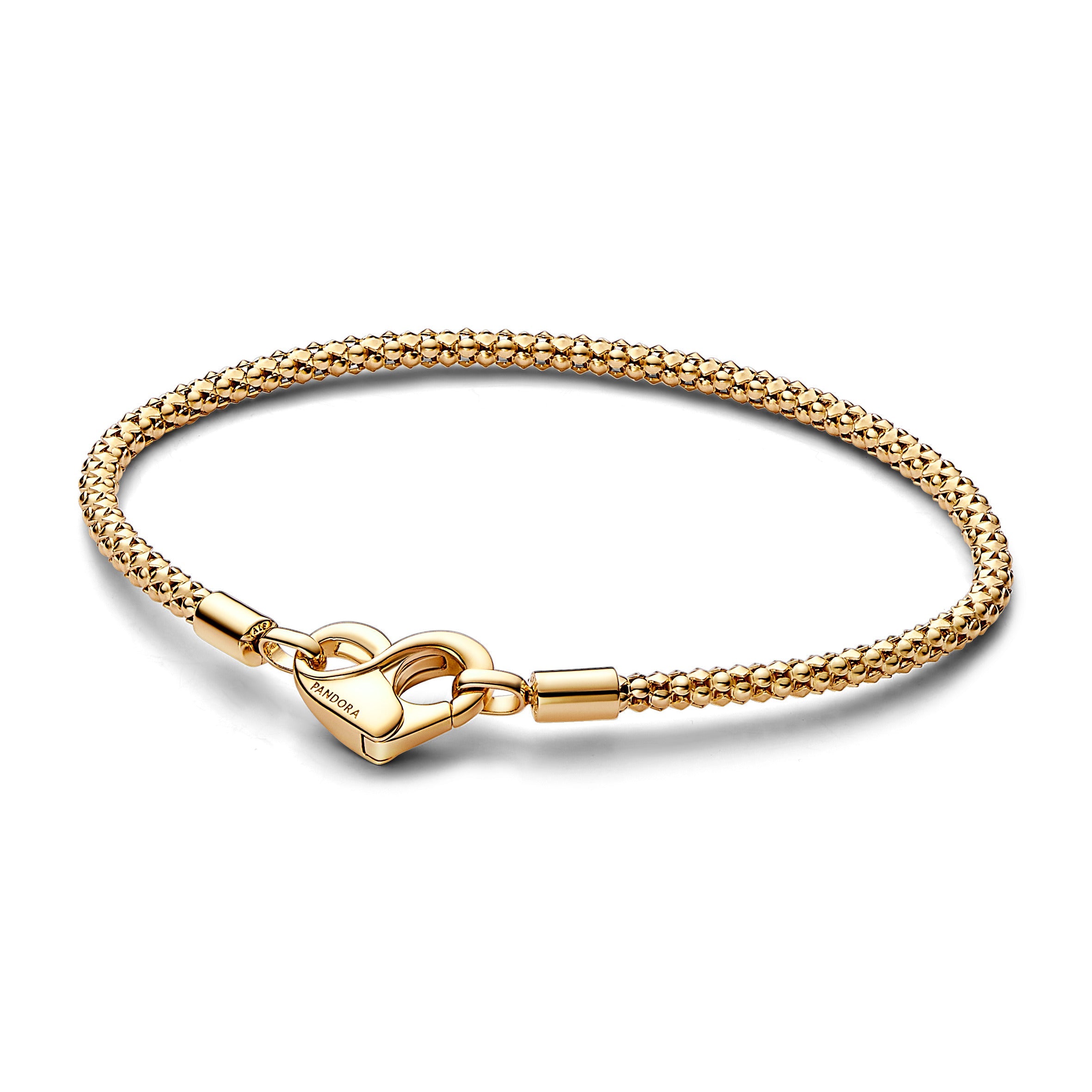 PANDORA Moments Studded Chain Bracelet 14K Gold Plated Unique Metal Blend Bracelets Jewelry Gift