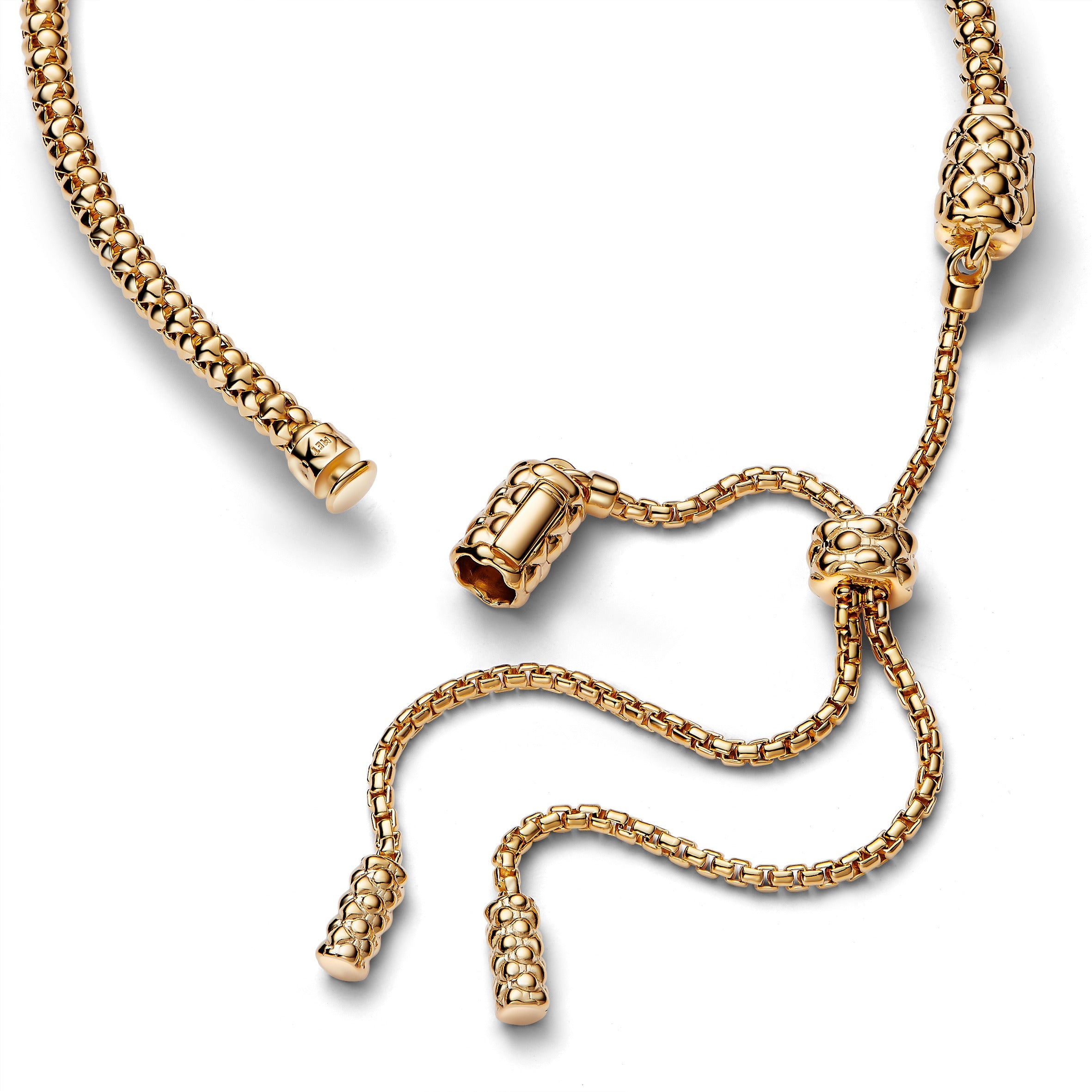 PANDORA Studded Chain Slider Bracelet 14K Gold Plated Unique Metal Blend Bracelets Chain Bracelet Jewelry Gift