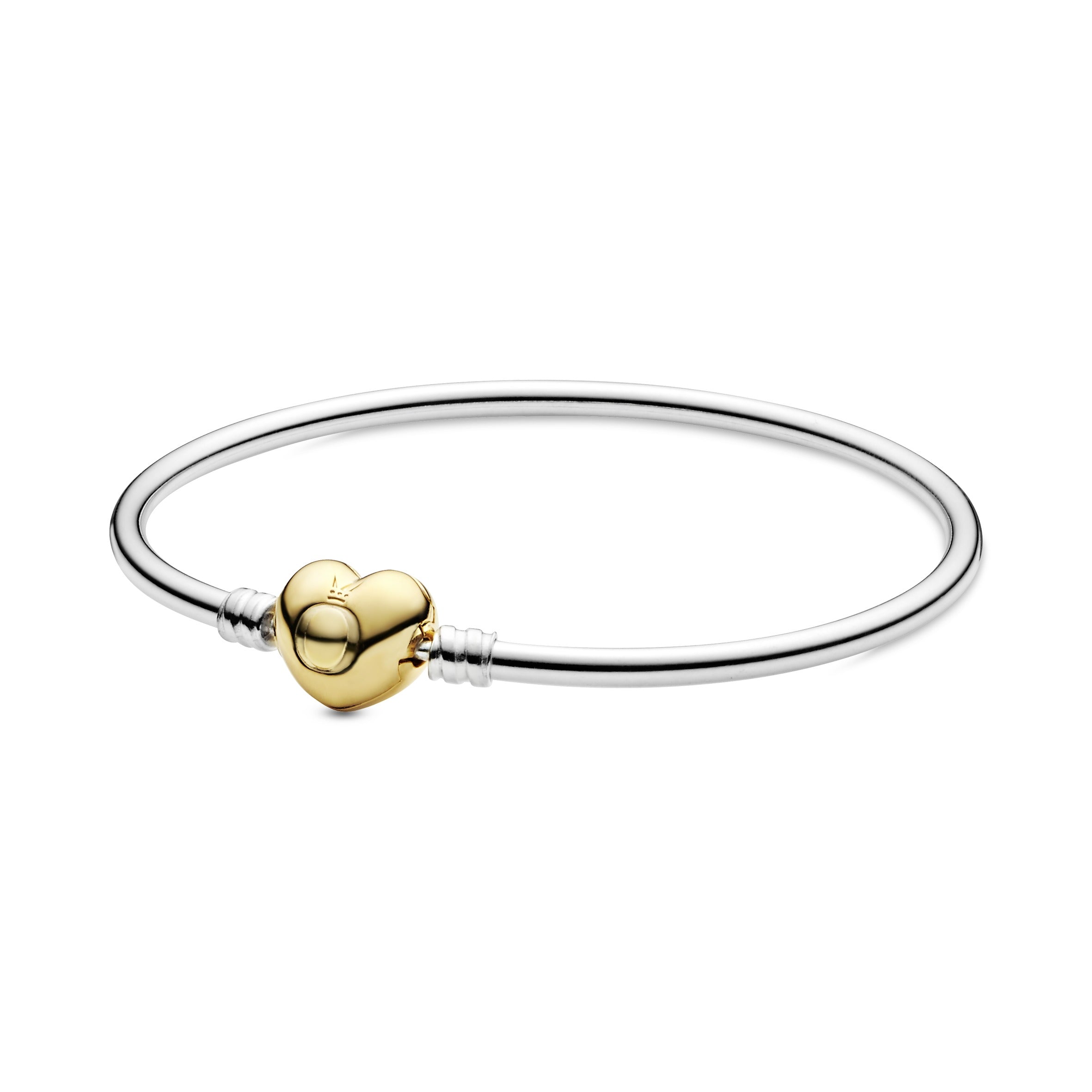 PANDORA Moments Heart Clasp Bangle 14K Gold Plated Unique Metal Blend Bracelets Chain Bracelet Jewelry Gift