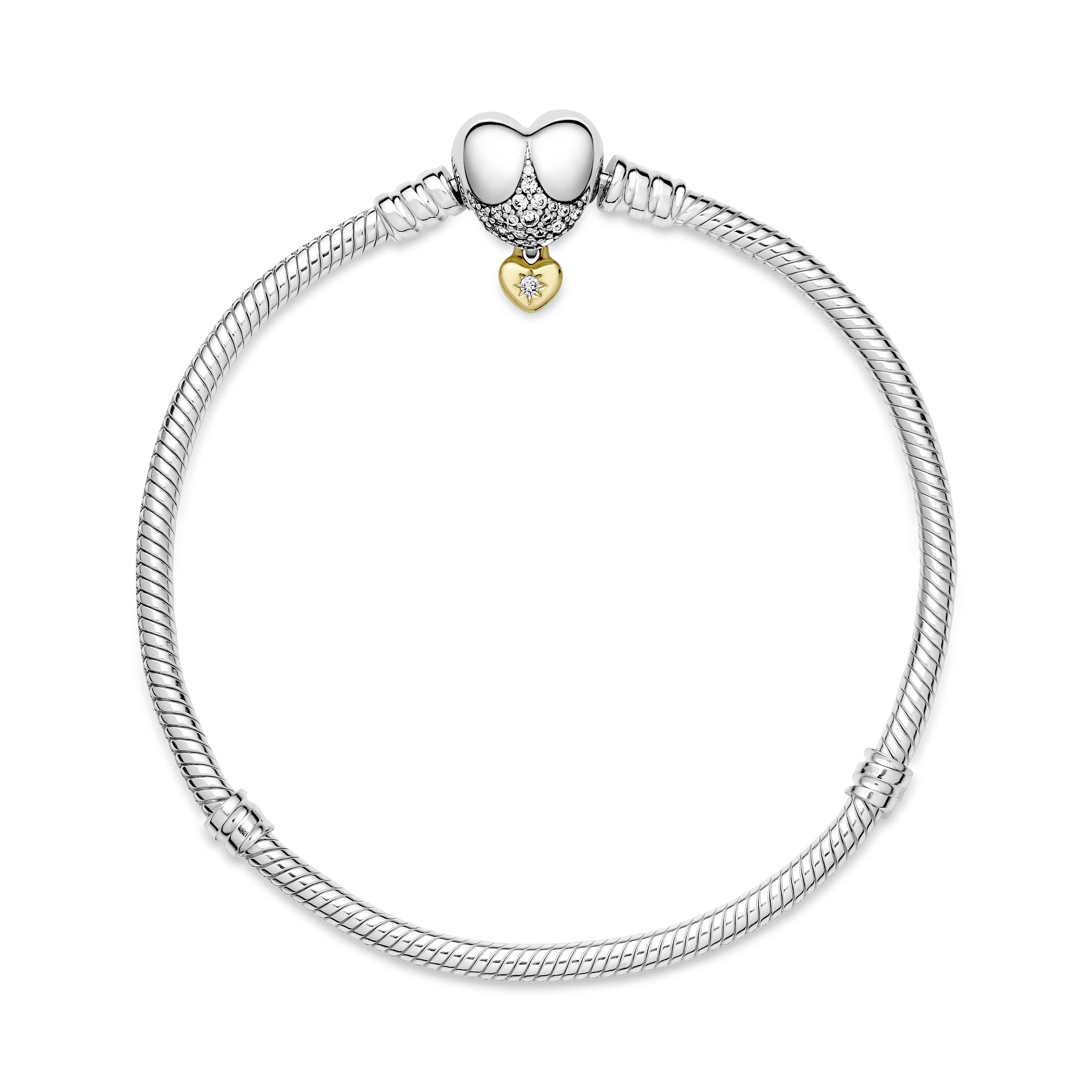 Disney Princess PANDORA Moments Heart Snake Chain Bracelet 14K Gold Plated Unique Metal Blend Disney X PANDORA Bracelets Jewelry Gift
