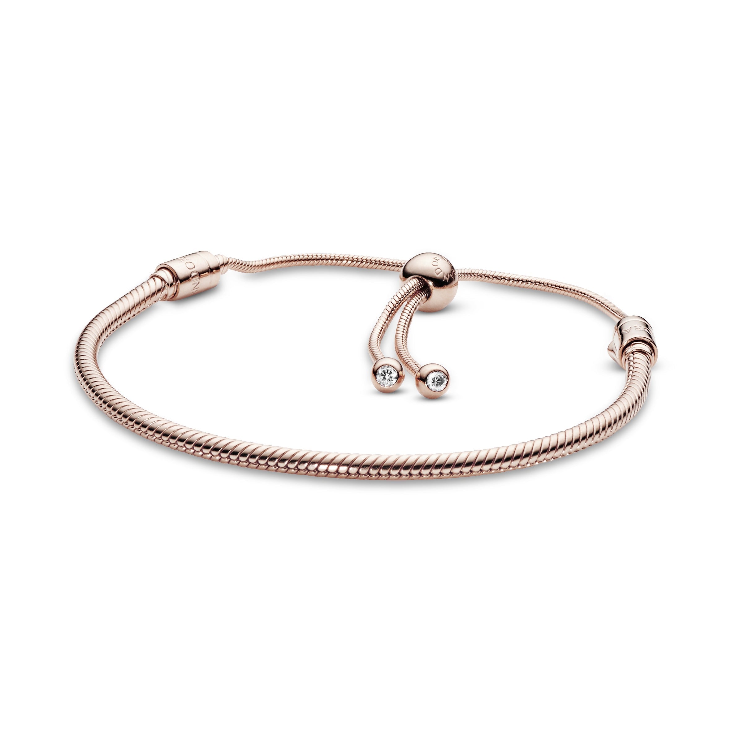 PANDORA Moments Snake Chain Slider Bracelet 14K Rose Gold Plated Unique Metal Blend Bracelets Chain Bracelet Jewelry Gift