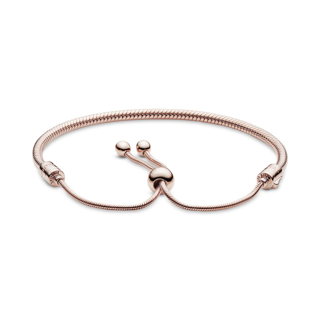 PANDORA Moments Snake Chain Slider Bracelet 14K Rose Gold Plated Unique Metal Blend Bracelets Chain Bracelet Jewelry Gift