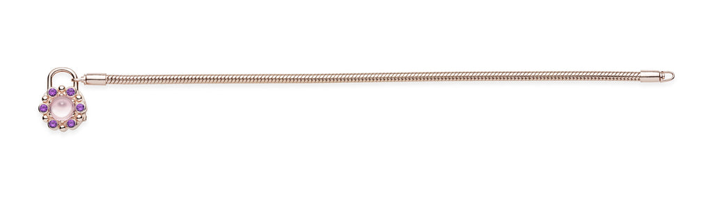 PANDORA Moments Heraldic Radiance Padlock Clasp Bracelet 14K Rose Gold Plated Unique Metal Blend Bracelets Chain Bracelet Jewelry Gift