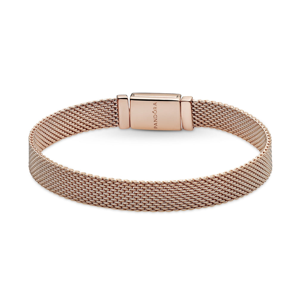 PANDORA Reflexions Long Clasp Pavé Bracelet 14K Rose Gold Plated Unique Metal Blend Bracelets Chain Bracelet Jewelry Gift