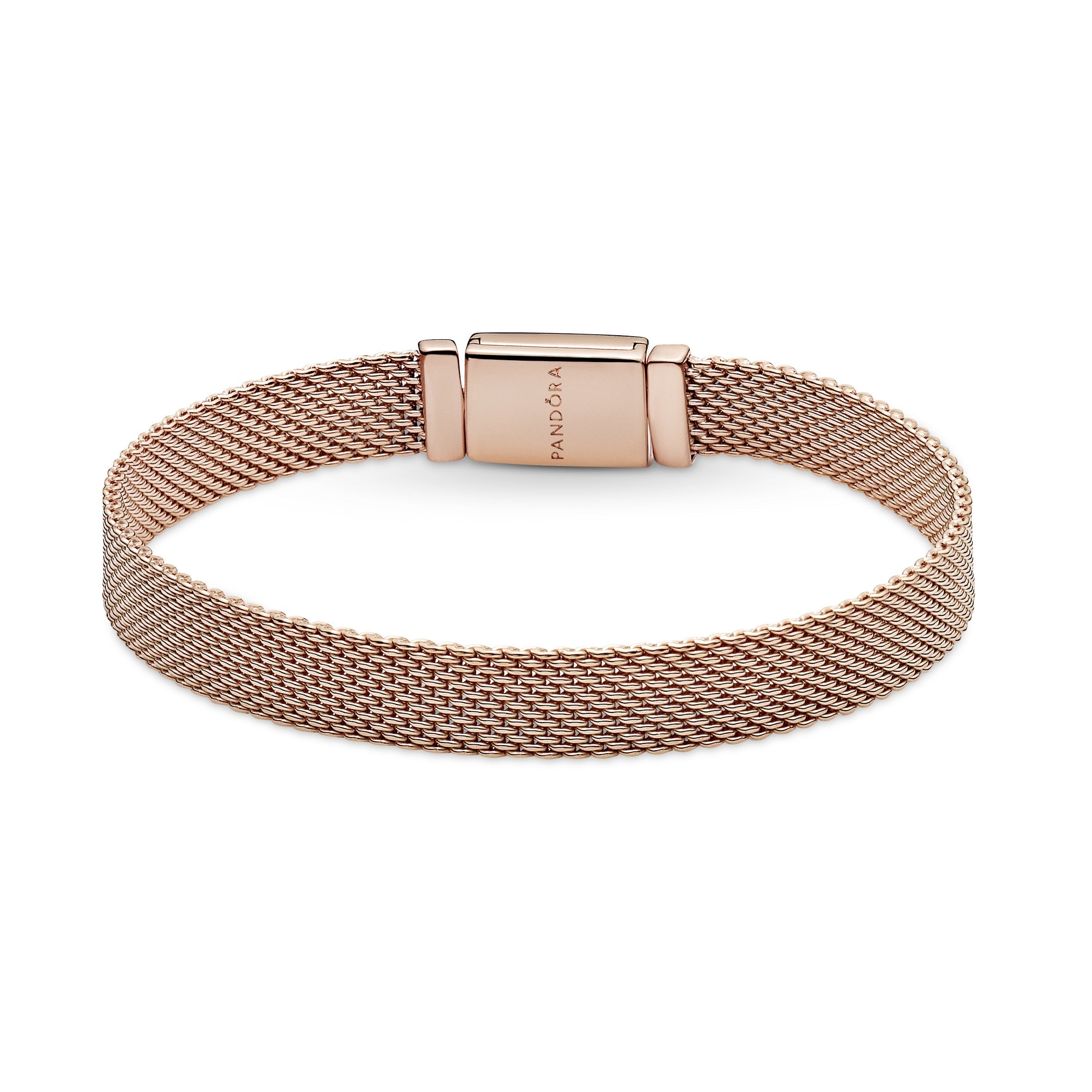 PANDORA Reflexions Long Clasp Pavé Bracelet 14K Rose Gold Plated Unique Metal Blend Bracelets Chain Bracelet Jewelry Gift