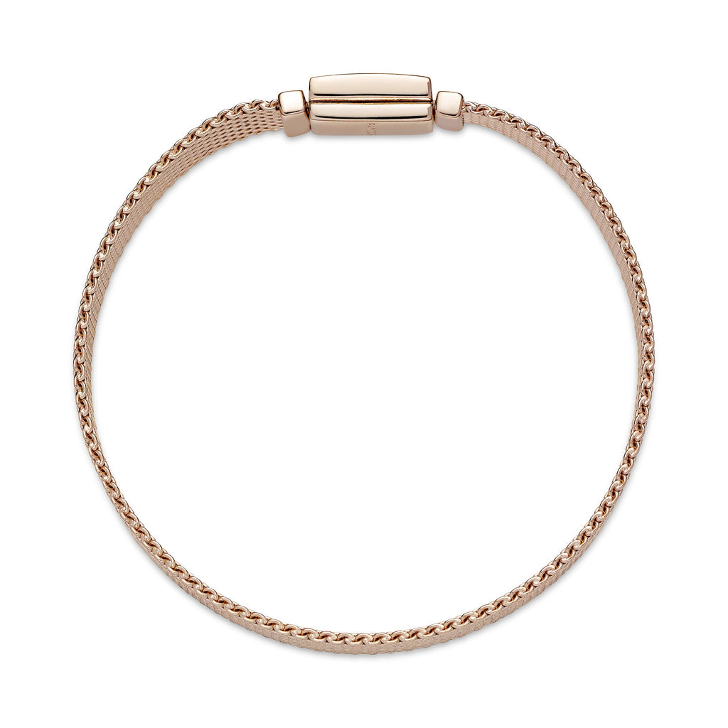 PANDORA Reflexions Long Clasp Pavé Bracelet 14K Rose Gold Plated Unique Metal Blend Bracelets Chain Bracelet Jewelry Gift