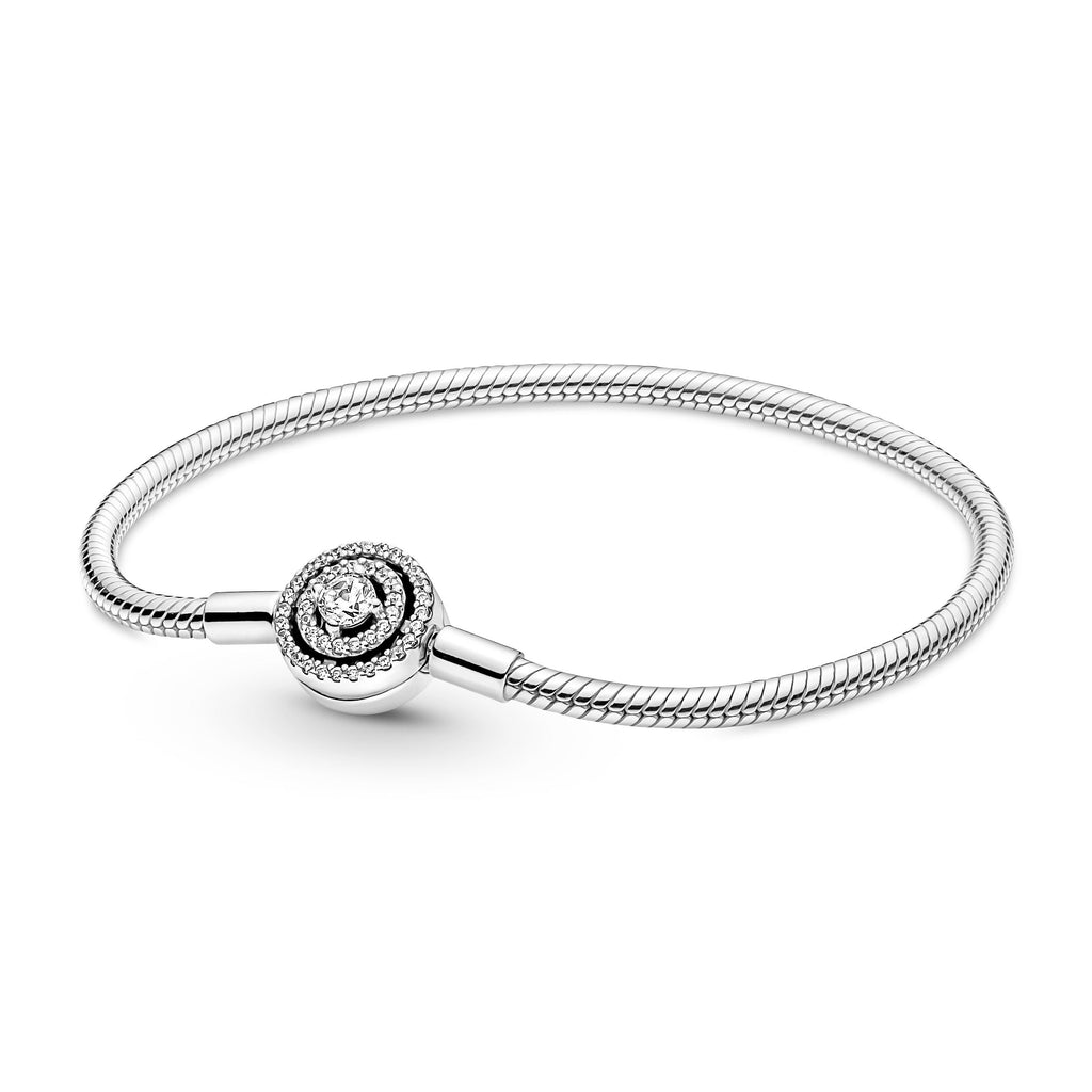 PANDORA Moments Halo Snake Chain Bracelet Cubic Zirconia Weddings Bracelets Jewelry Gift