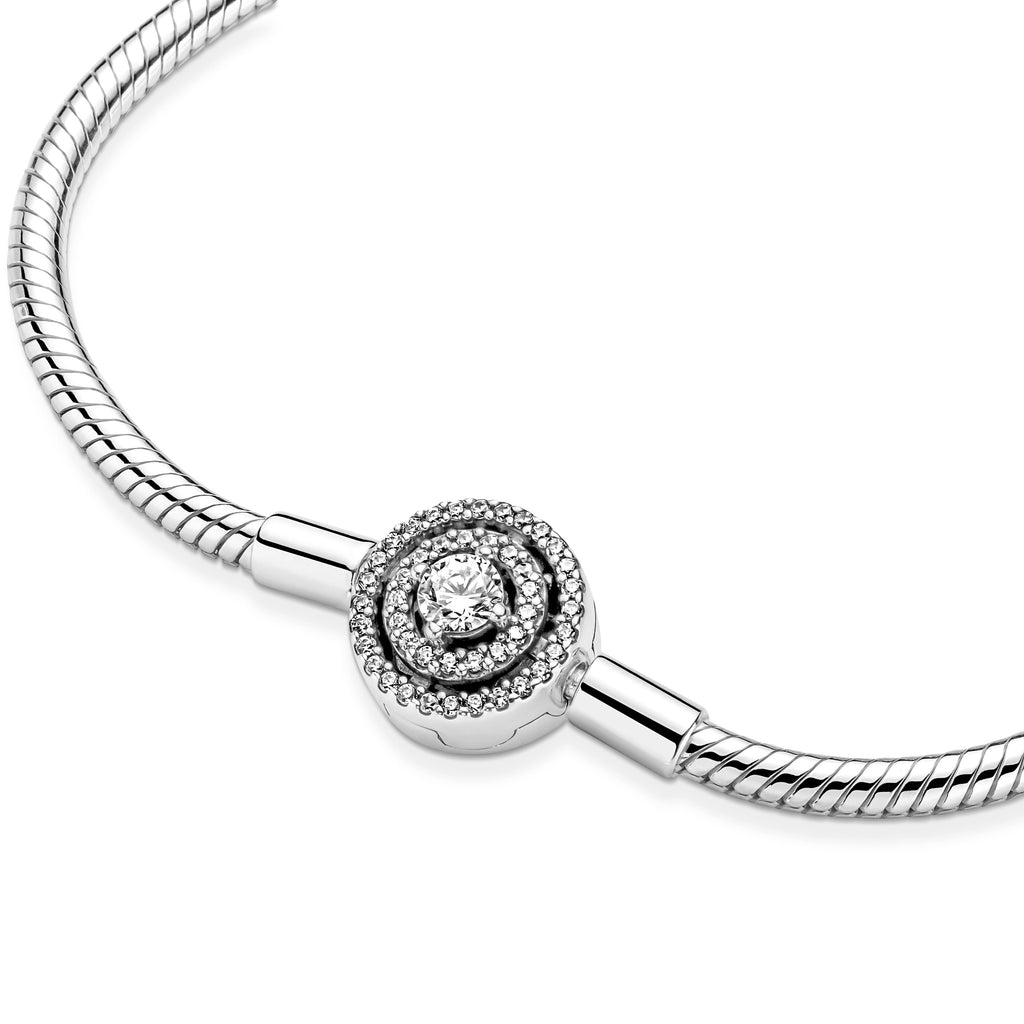 PANDORA Moments Halo Snake Chain Bracelet Cubic Zirconia Weddings Bracelets Jewelry Gift