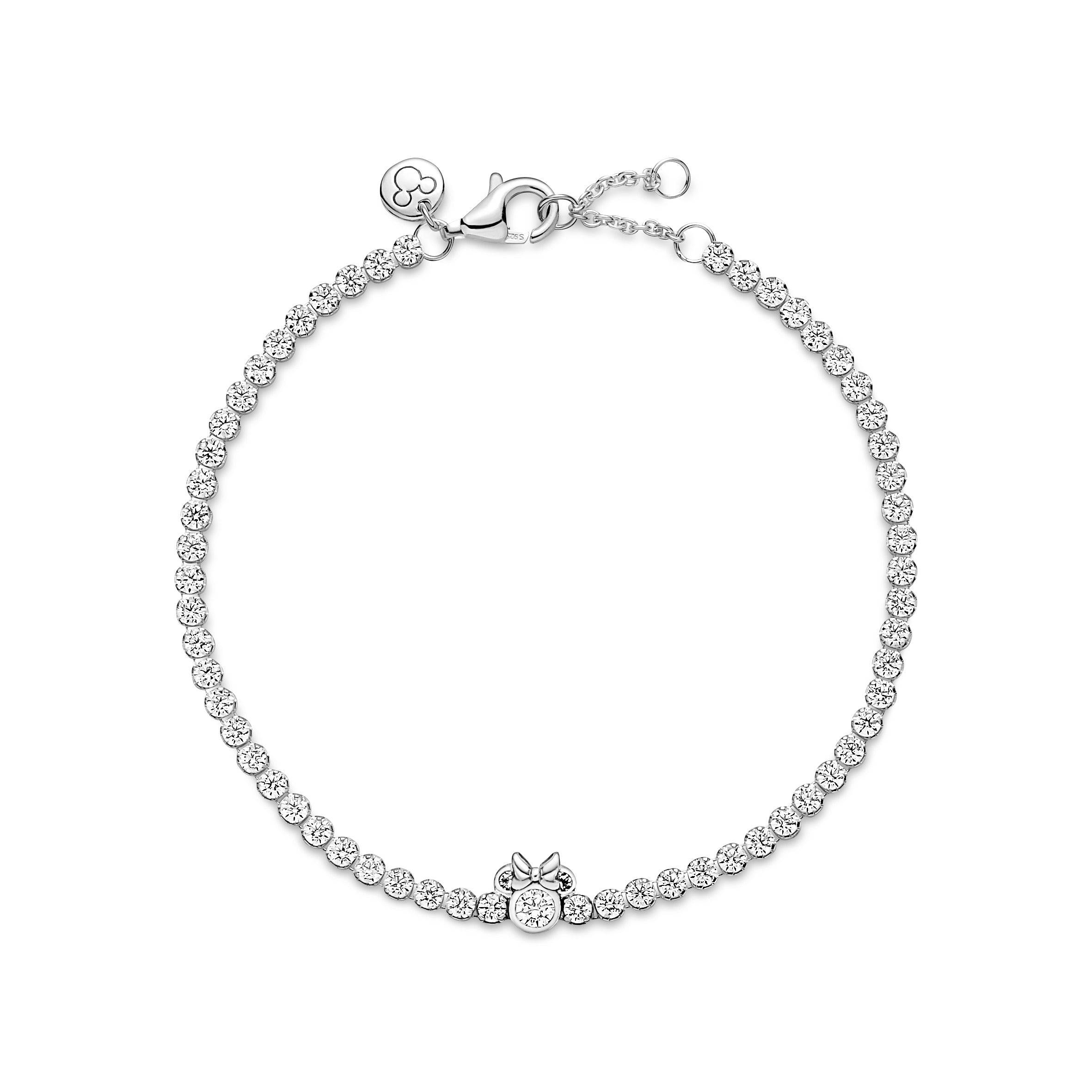 PANDORA Disney Minnie Mouse Tennis Bracelet Cubic Zirconia Silver Bracelets Chain Bracelet Jewelry Gift
