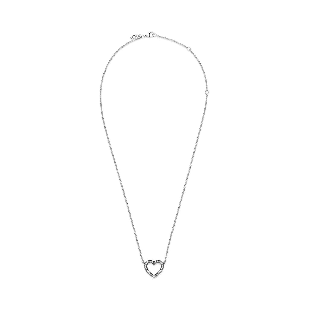 PANDORA Sparkling Open Heart Necklace Cubic Zirconia Silver Necklaces And Pendants Pendant Necklace Jewelry Gift