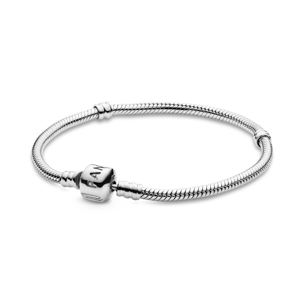 PANDORA Moments Barrel Clasp Snake Chain Bracelet Sterling Silver Bracelets Jewelry Gift