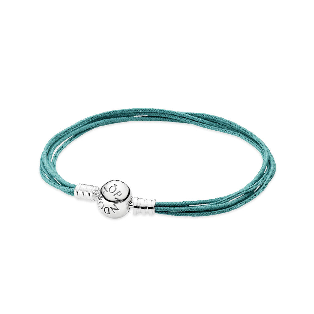 PANDORA Teal Multi-Strand Bracelet Sterling Silver Bracelets Chain Bracelet Jewelry Gift