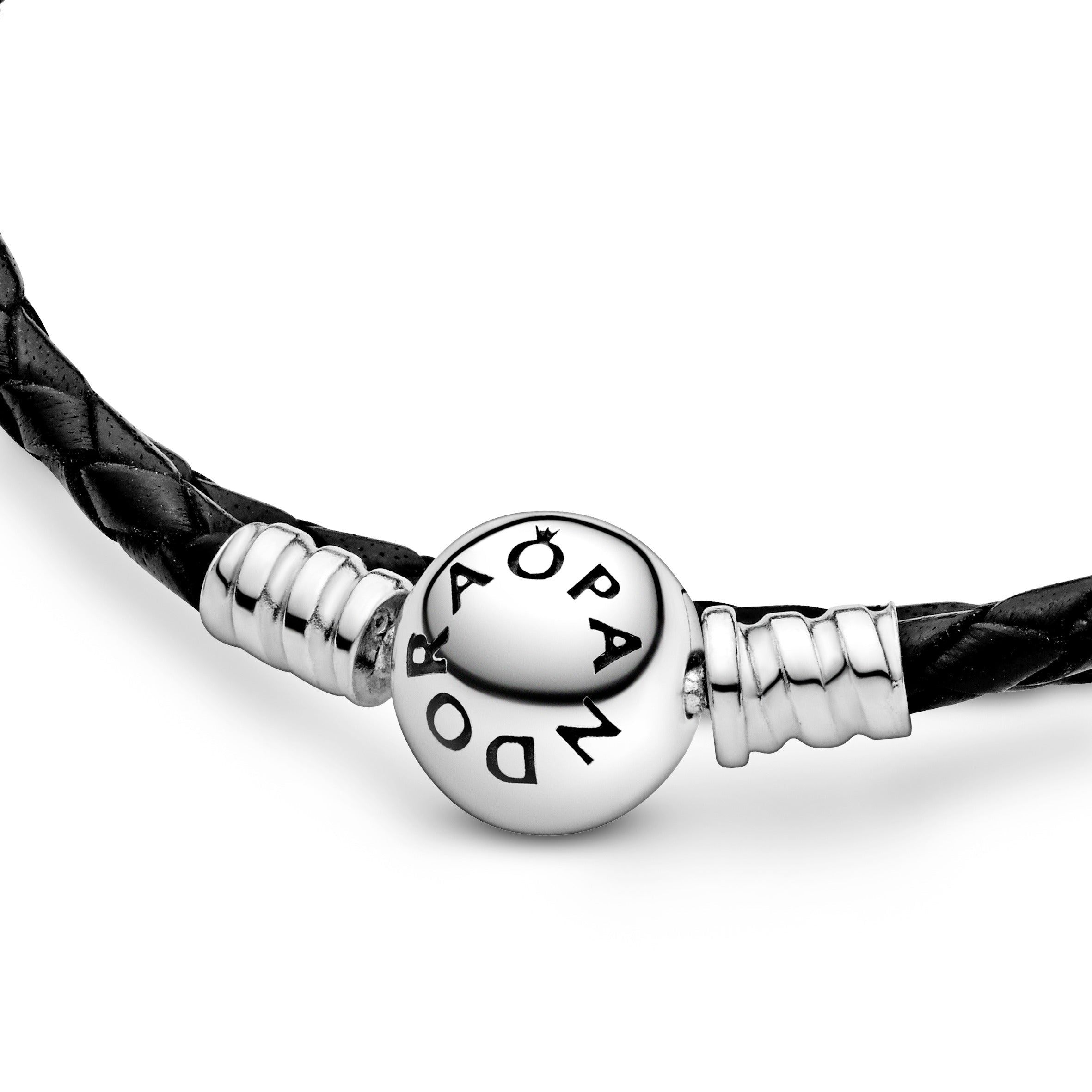 PANDORA Moments Double Black Leather Bracelet Bracelets Chain Bracelet Jewelry Gift